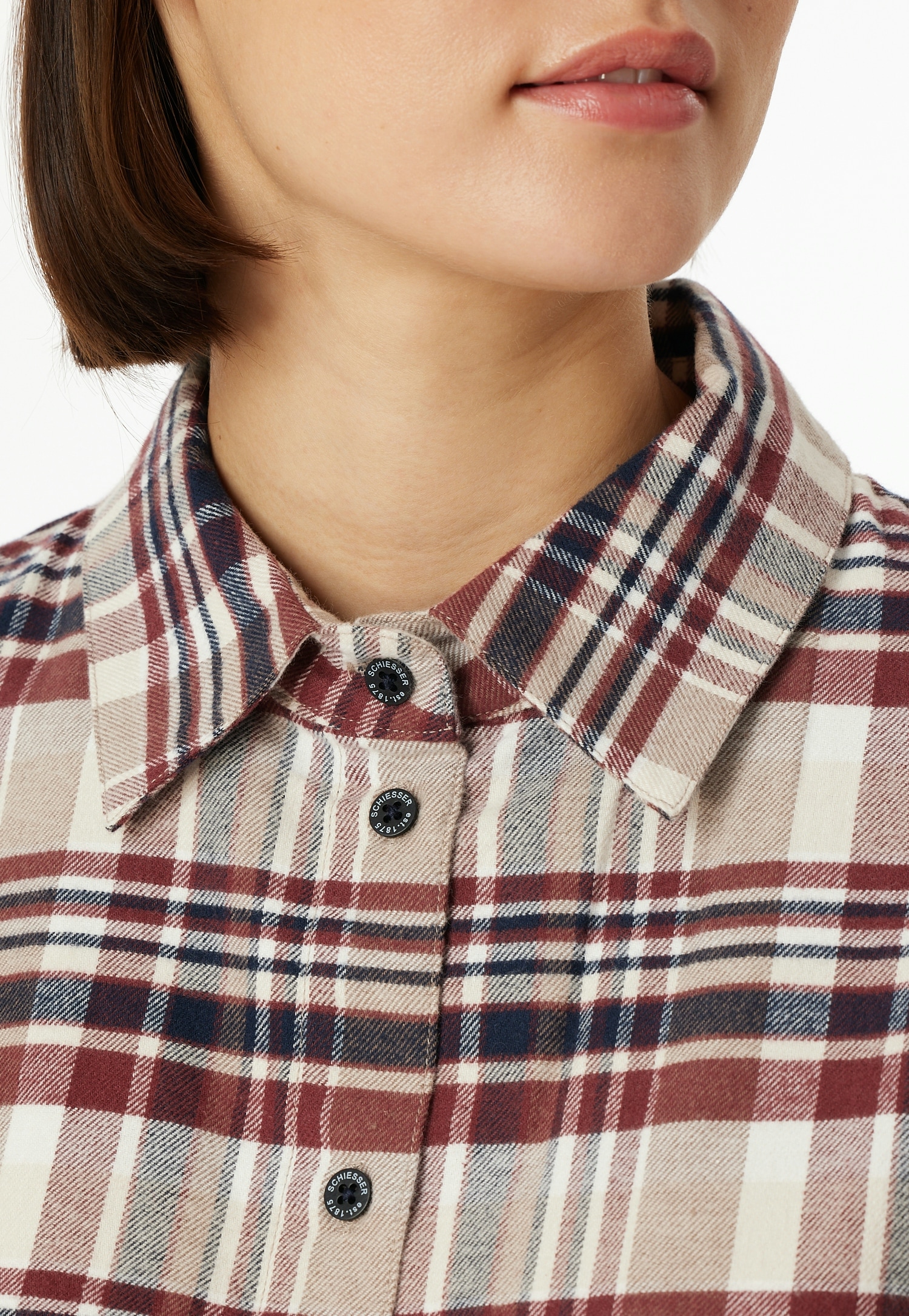 Schiesser Schlafanzug »Familiy« 2 Stk. tlg., kariert, Knöpfe vorn, Baumwolle, langärmelig