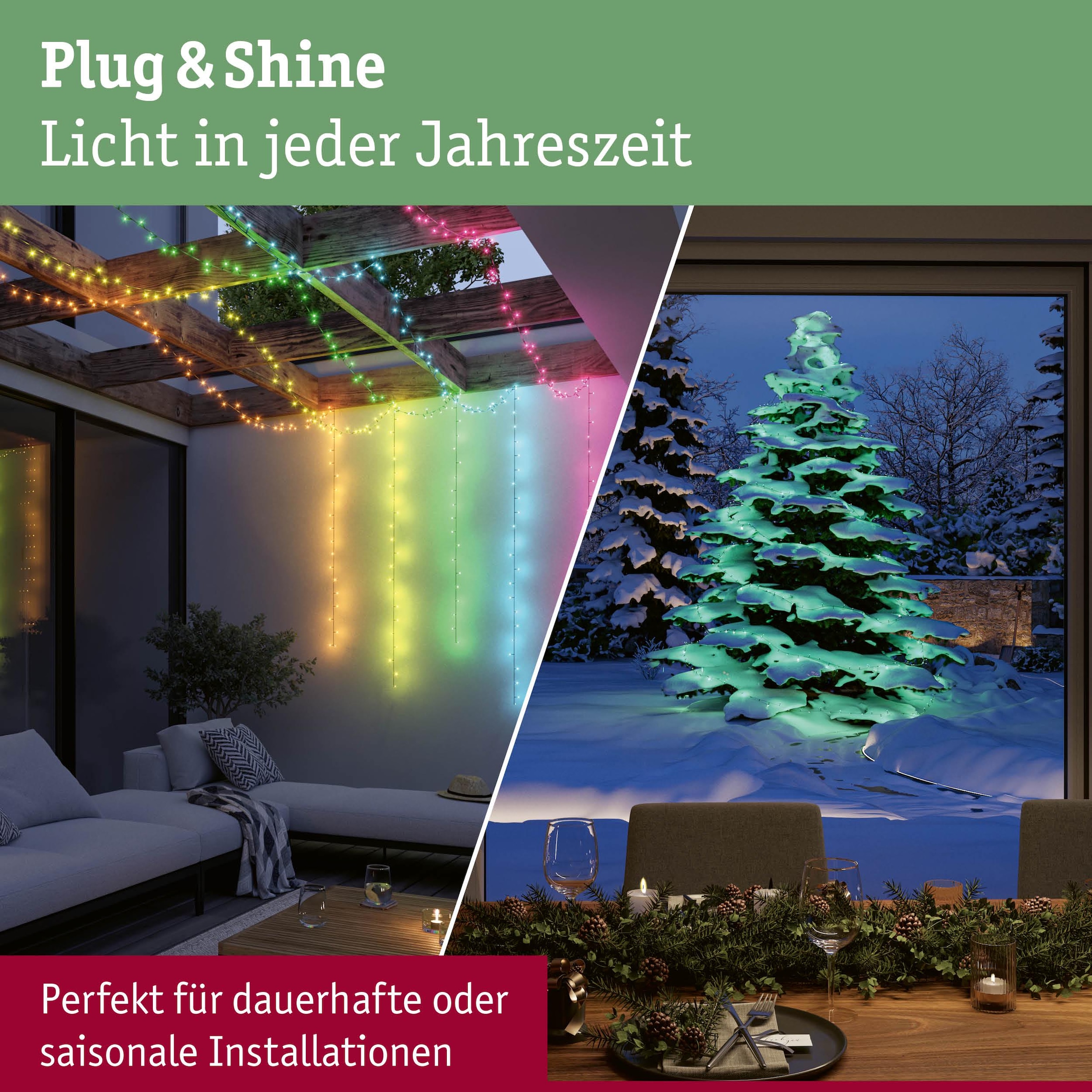 Paulmann LED-Lichterkette »Yuna IP44 Schwarz« 1 Stk.-flammig dimmbar