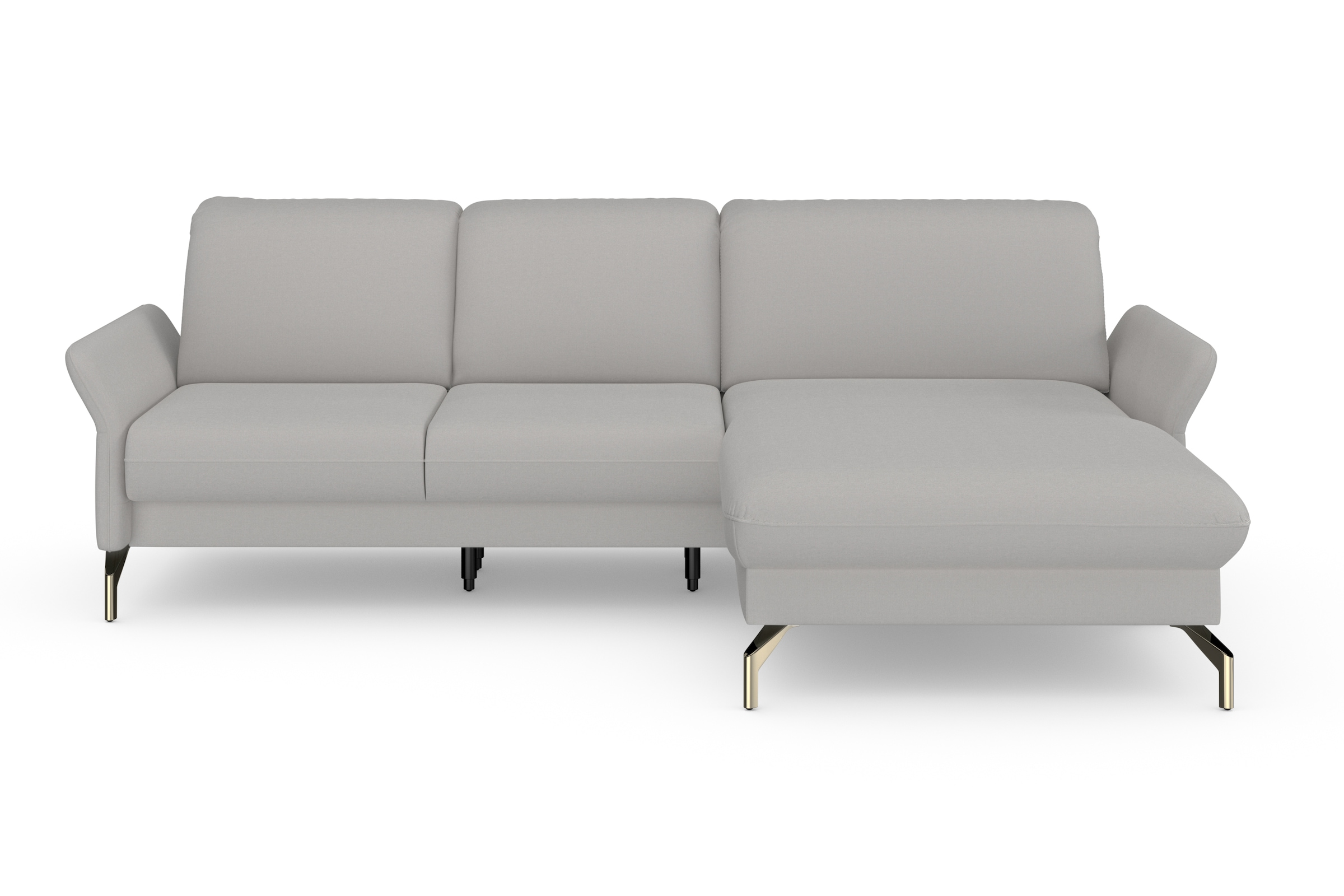 sit&more Ecksofa »Fashion L-Form«, wahlweise mit Kopfteilverstellung, Vorziehsitz, motorisch, Nickelfüße