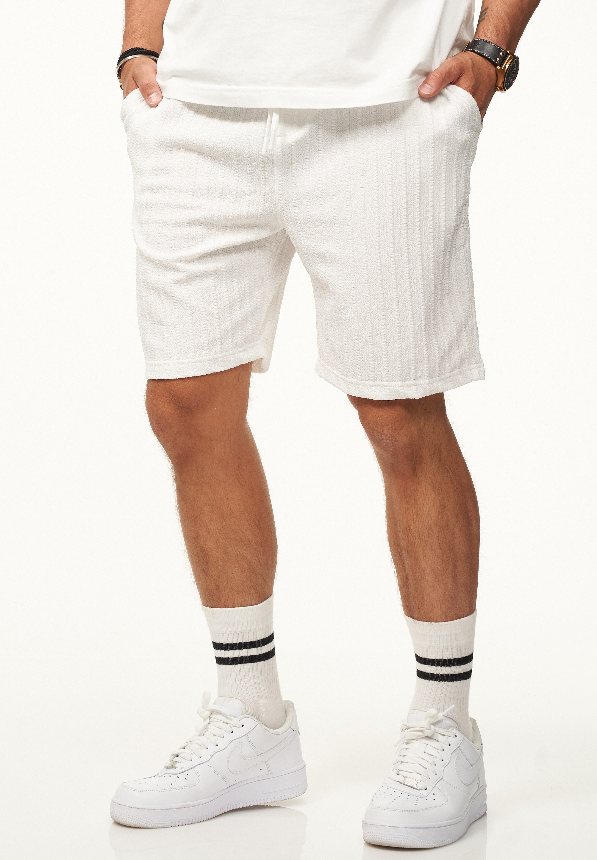 CARISMA Shorts »mit Gummibund & Tunnelzug - Sommershorts mit Strick-Streifen-Muster«  Kurze Hose Shorts Bermuda Sweatshorts mit Streifenmuster im Regular-Fit