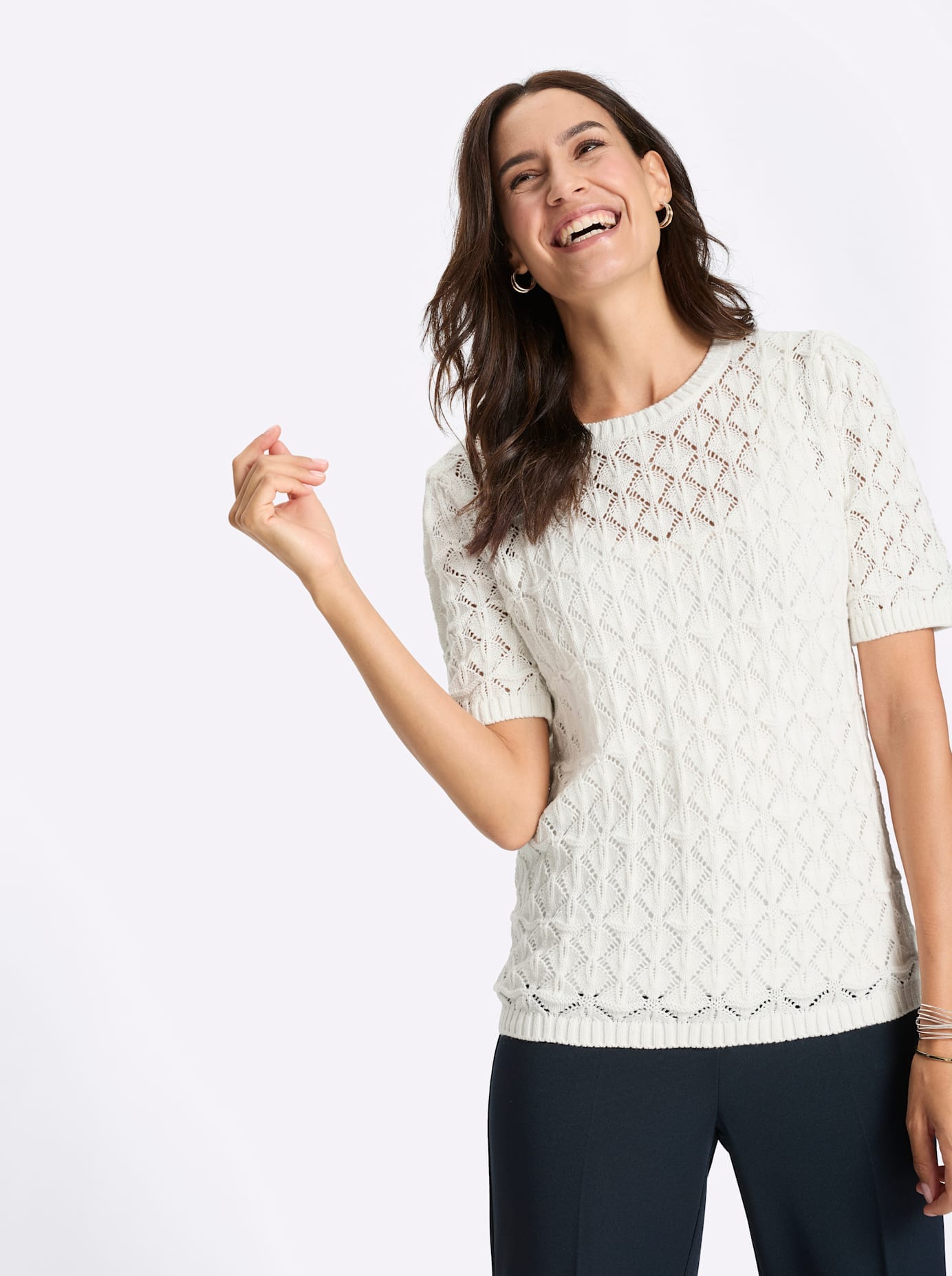 Inspirationen Ajourpullover »Baumwoll-Pullover«
