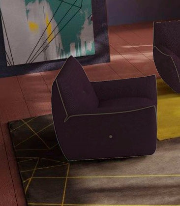 Egoitaliano Sessel "Yuki, extravagantes Design und höchster Sitzkomfort, tolle Details" mit bioelasatische MIcrofaser BOUNCE bezogen