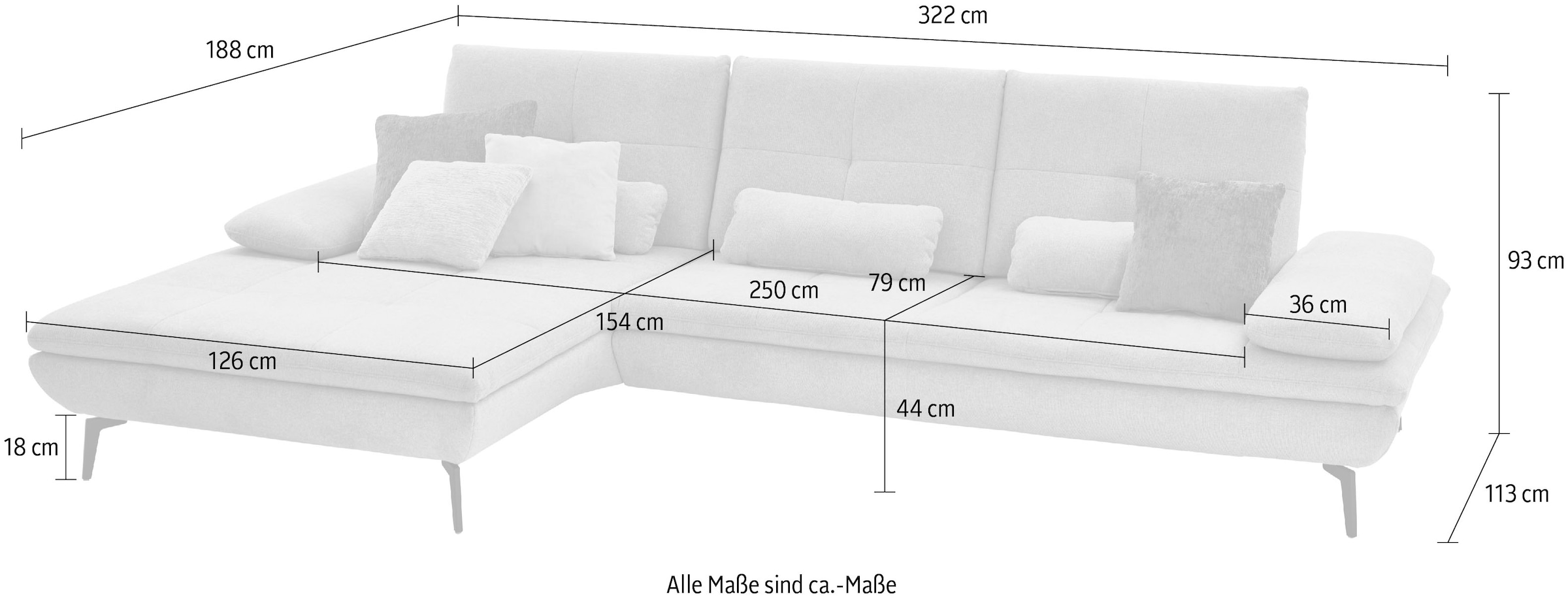 Die PlanBar Ecksofa »MP-IN23002 L-Form«, (Set, 2 St.), wahlweise mit Armteil- und Sitztiefenverstellung