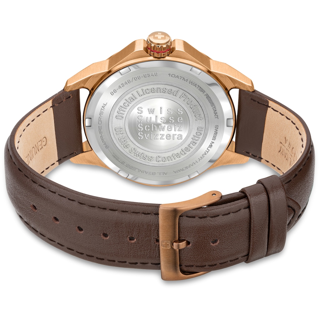 Swiss Military Hanowa Schweizer Uhr »DAY DATE CLASSIC, 06-4346.31.007«, Quarzuhr, Armbanduhr, Herrenuhr, Swiss Made, Datum, Saphirglas, analog