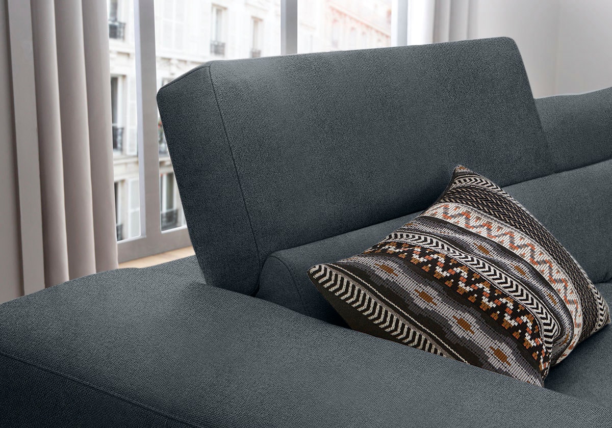 W.SCHILLIG Ecksofa »piedroo, Designsofa mit tollem Sitzkomfort, elegant und bequem, L-Form« Kopfteilverstellung, wahlweise mit Sitztiefenverstellung, Breite 343cm