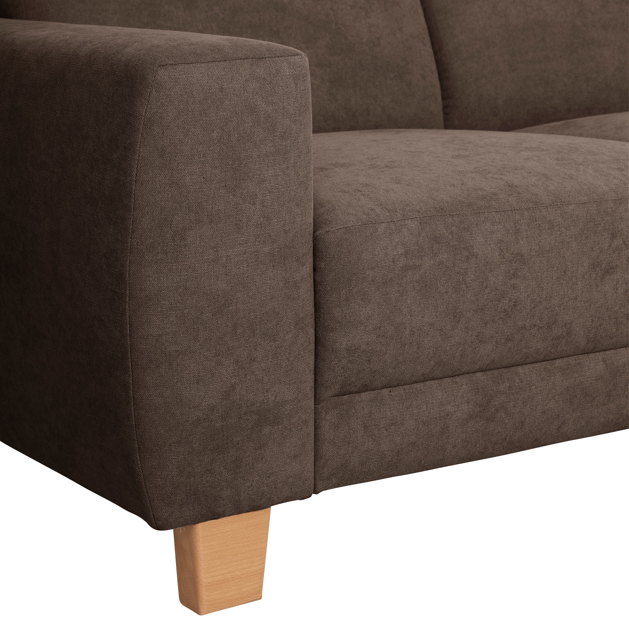 Max Winzer® Ecksofa »Blackpool modern, mittlere Sitzhärte mit hochwertiger Schaumpolsterung«, Lounge-Charakter durch niedrigen, leicht gewölbten Rücken