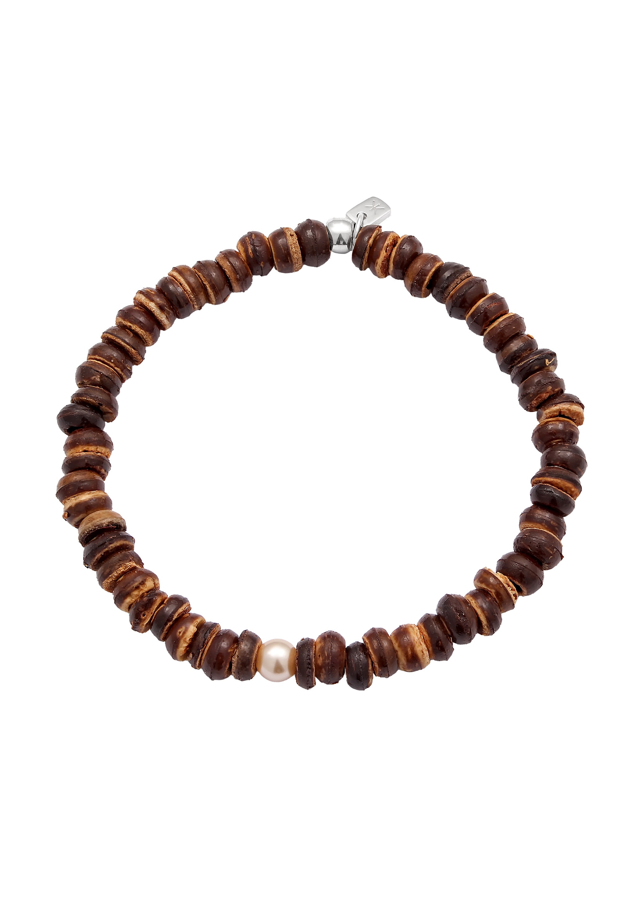 Kuzzoi Armkette »Armband Kokusnuss Beads Synthetische Perle Weiß 925 Sterling Silber«