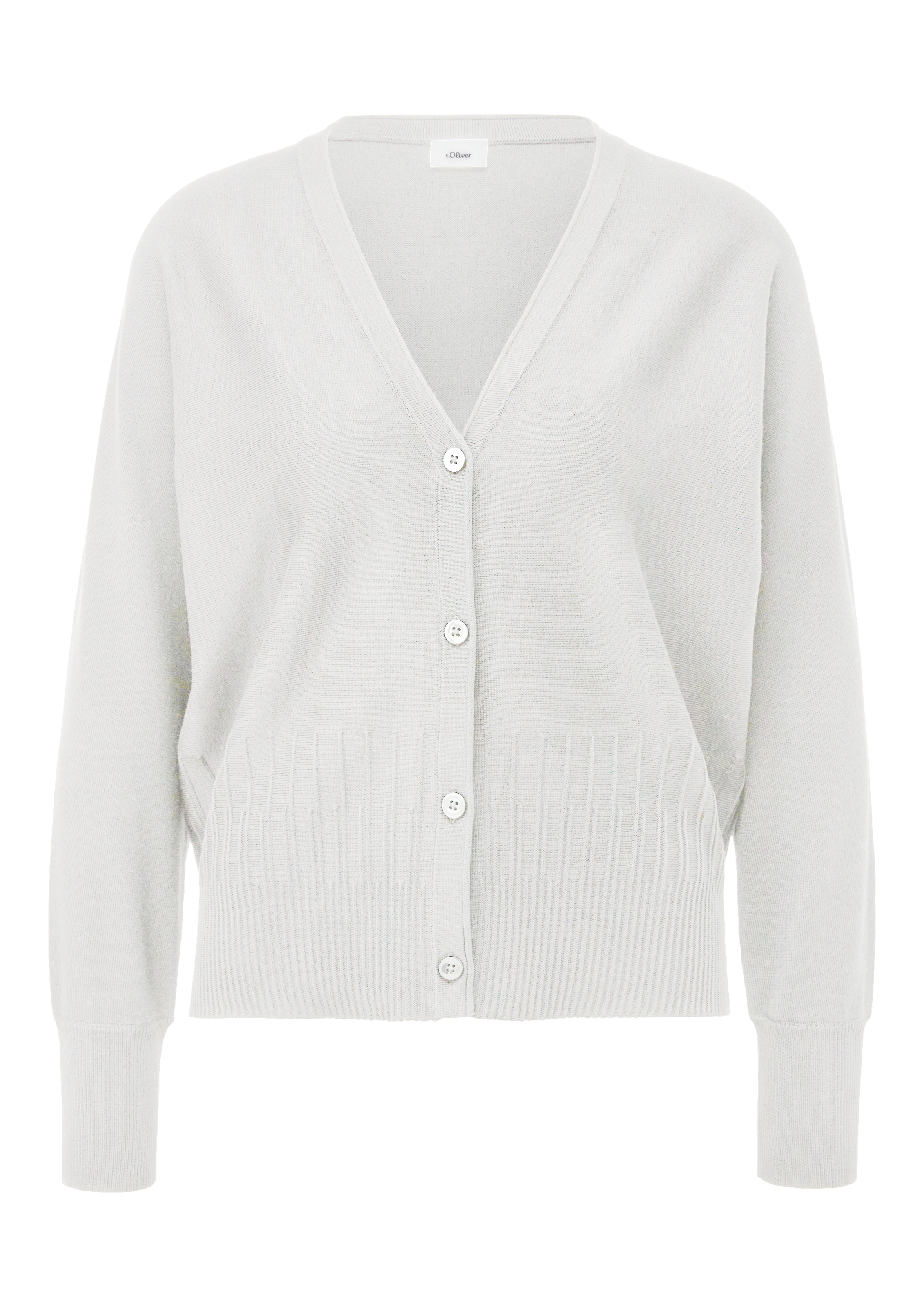 s.Oliver BLACK LABEL Strickjacke, mit Strukturmuster am Saum