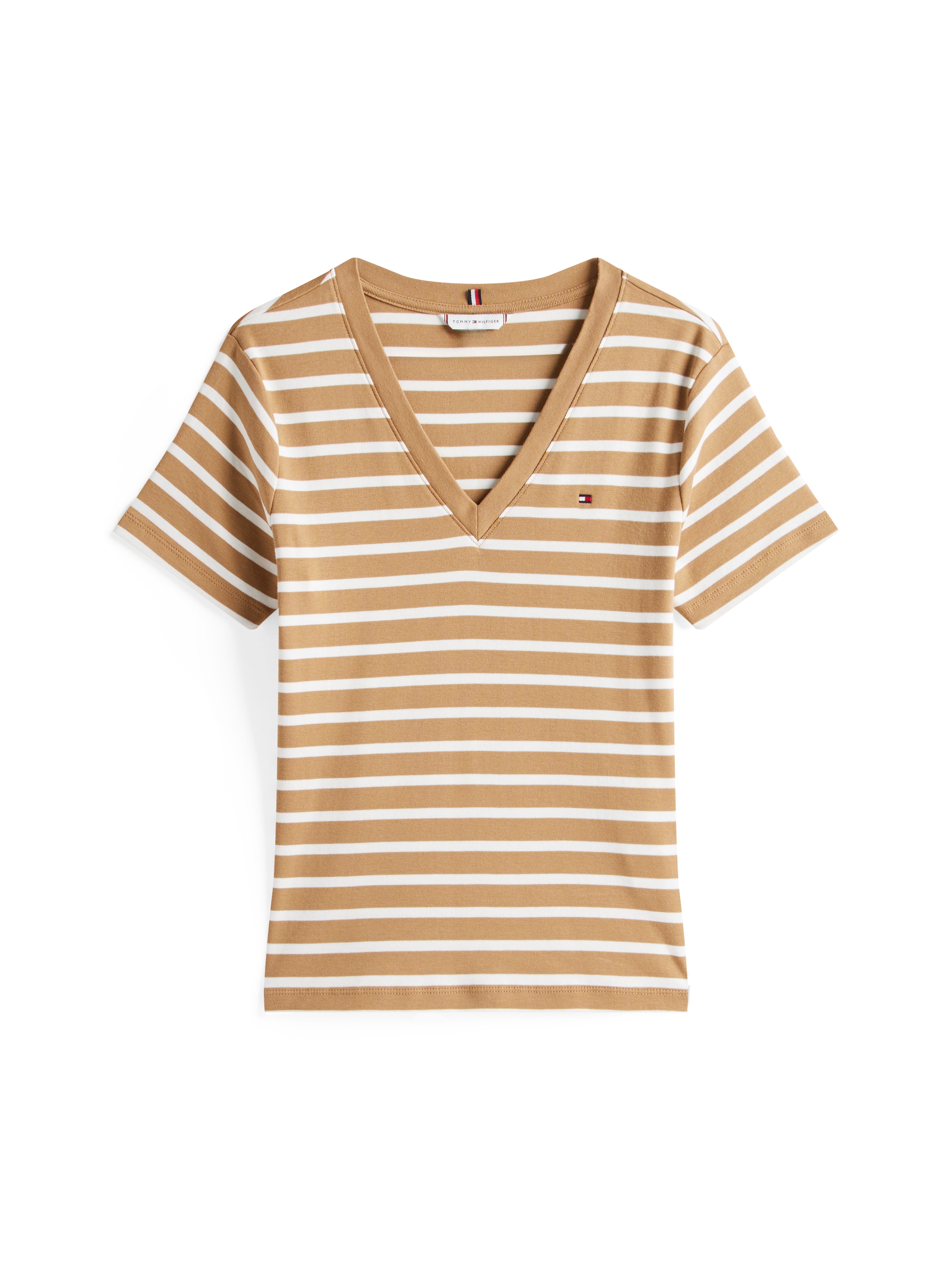 Tommy Hilfiger T-Shirt »SLIM CODY V-NK SS mit V-Ausschnitt und Streifen« Baumwolle, slim fit
