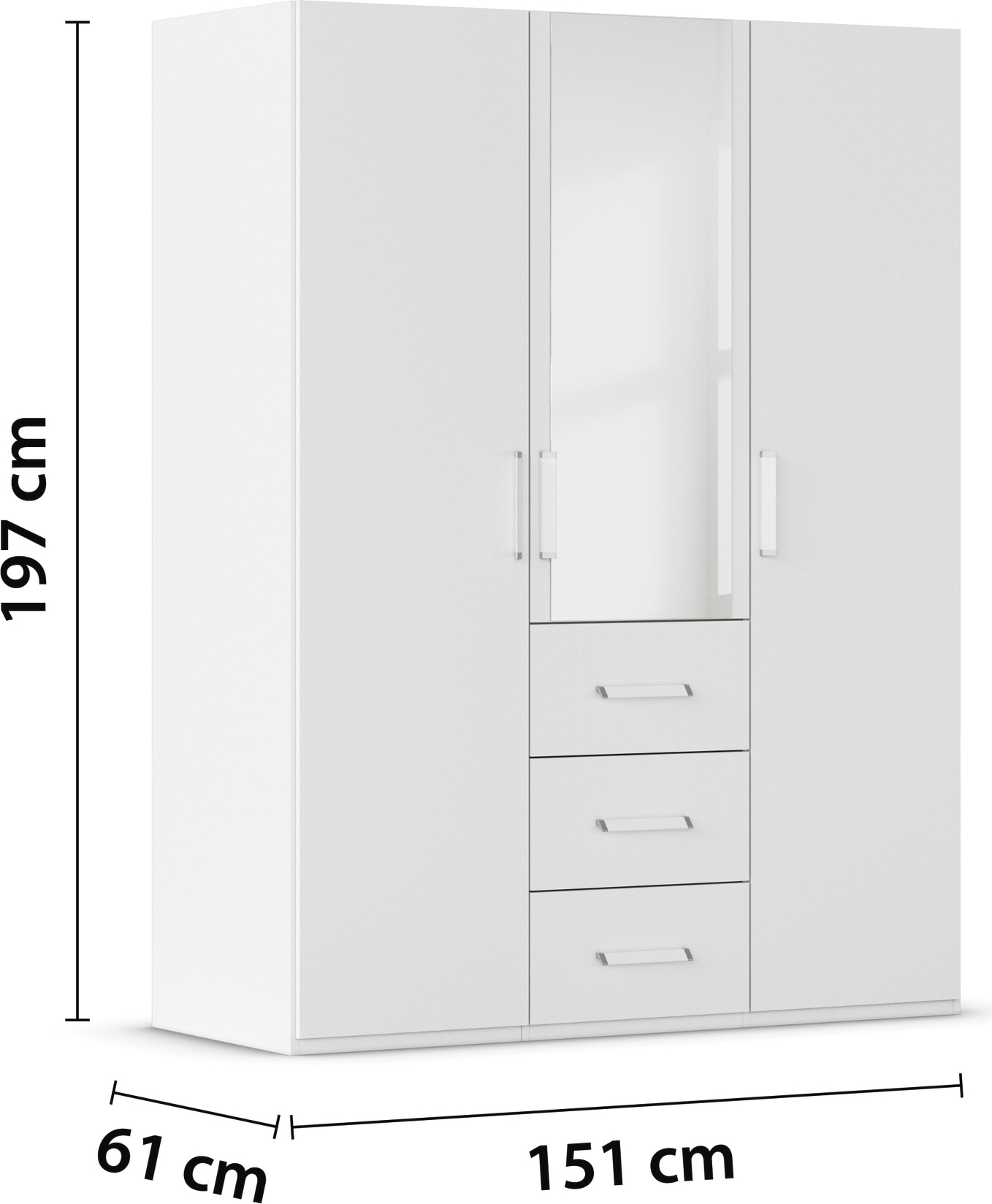 rauch Schlafzimmer-Set »Komplettschlafzimmer Schlafzimmer EVELYN«, (Set, 3 tlg.), Schrank und Bett in 2 Breiten, Nachttisch mit Paneel MADE IN GERMANY