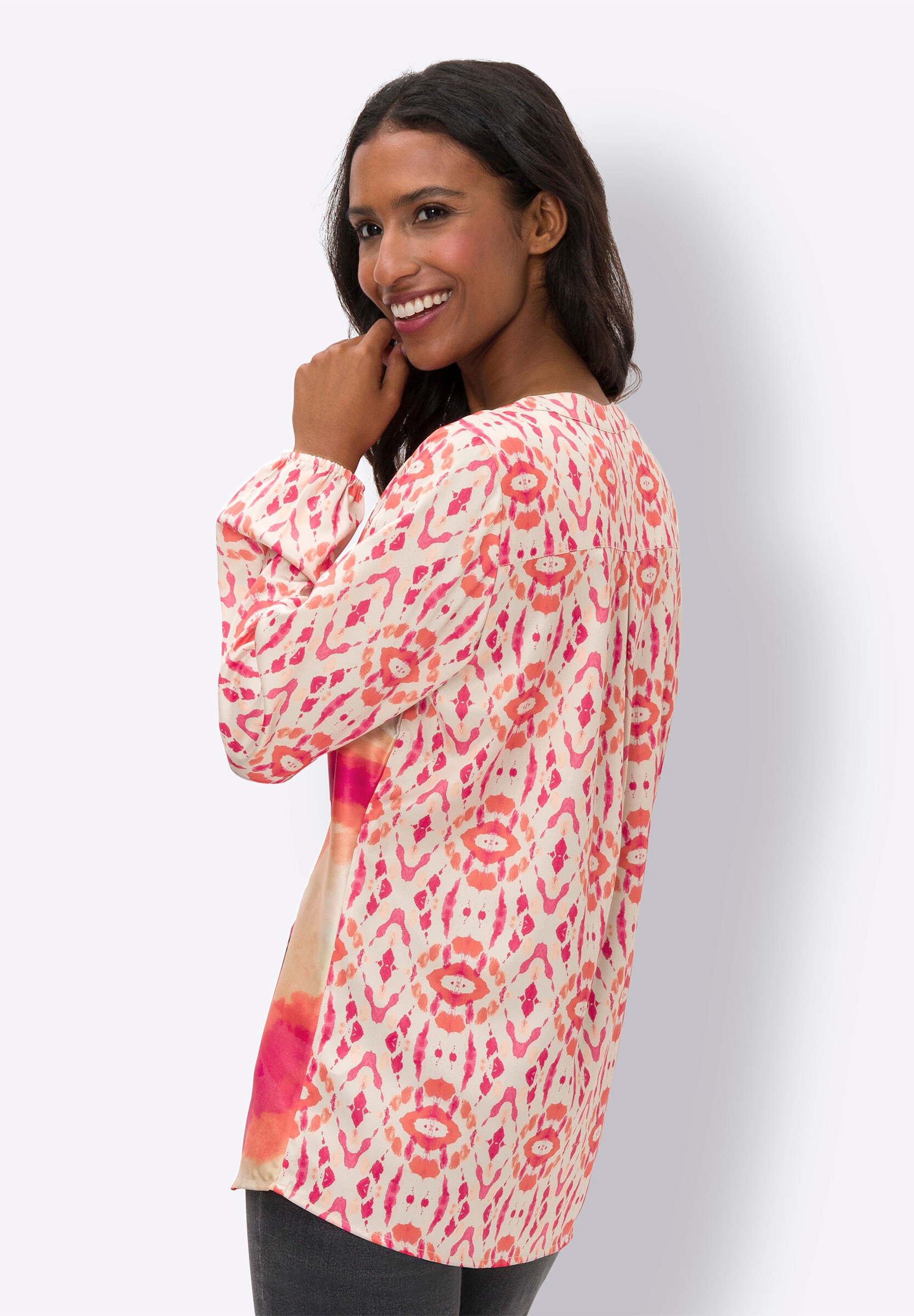 heine Klassische Bluse »Druckbluse Druckbluse mit Ärmelbündchen«