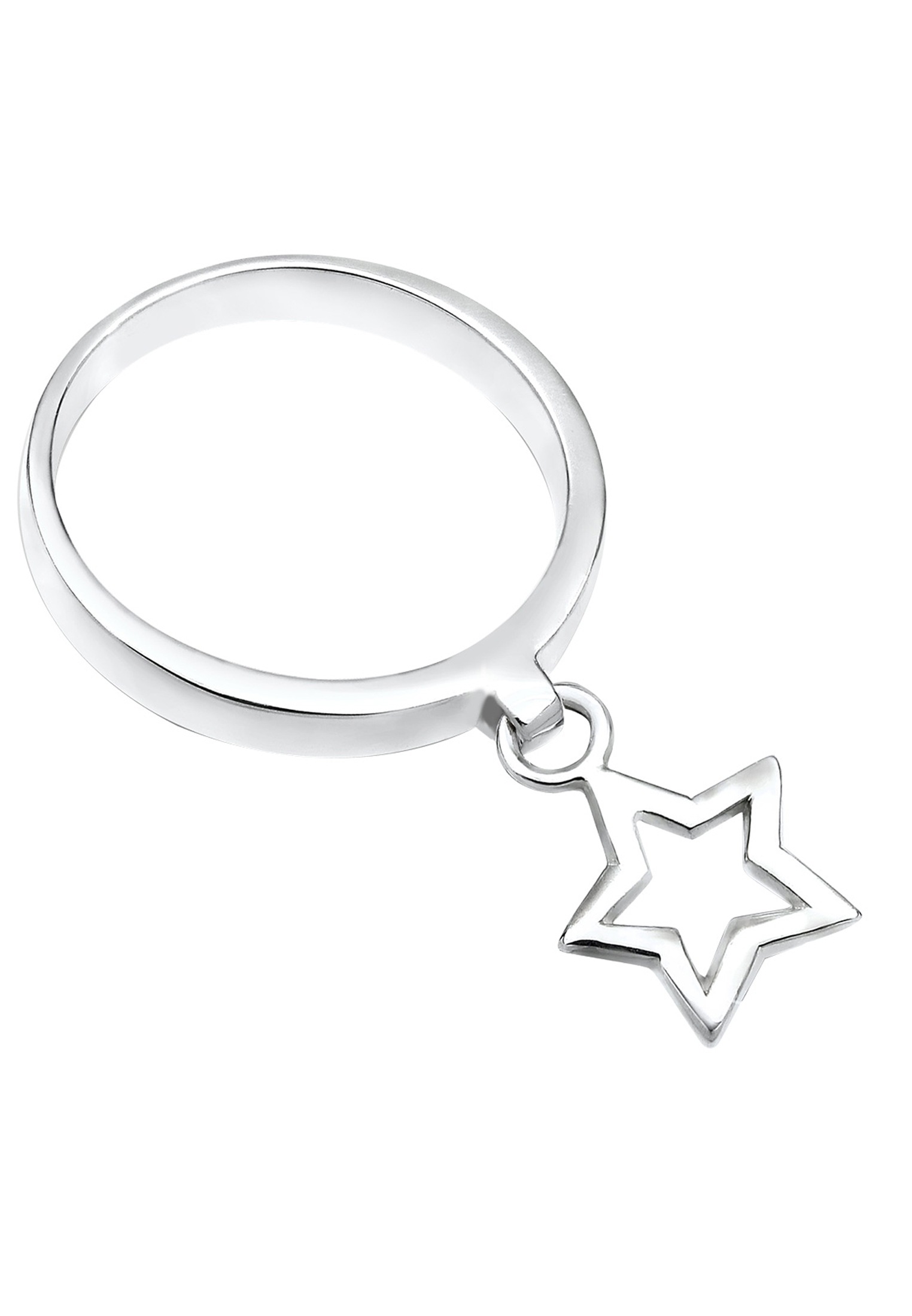 Elli Fingerring »Ring Bandring Stapelring Stern Anhänger 925 Silber«