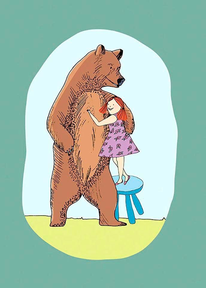 Komar Bild »Lili and Bear« Tiere 1 Stk. tlg. Wandbild zur Dekoration - ohne Rahmen