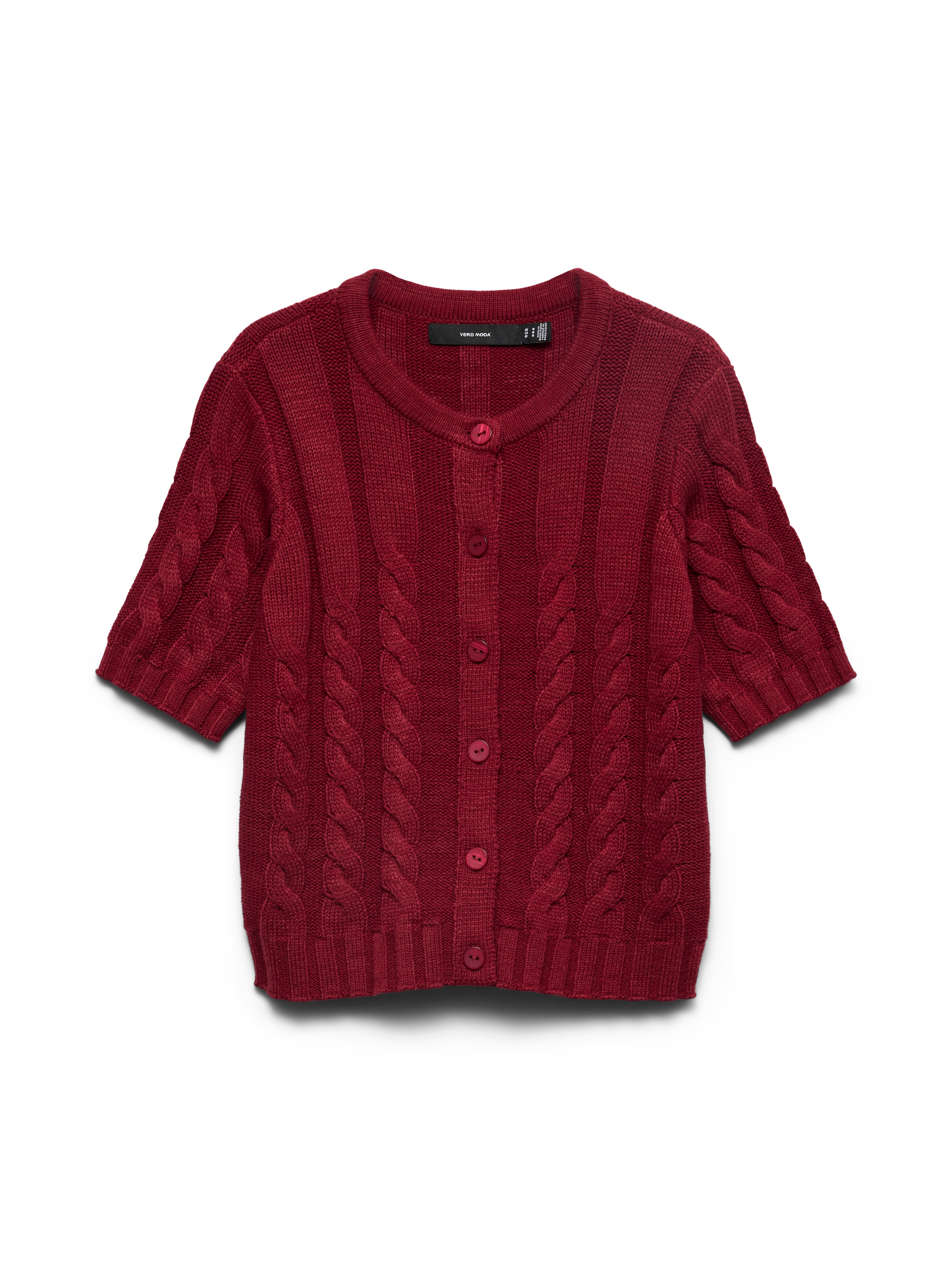 Vero Moda Strickjacke »VMORIANE 2-4 O-NECK CARDIGAN« Baumwollmischung, regular fit, Zopfstrickmuster