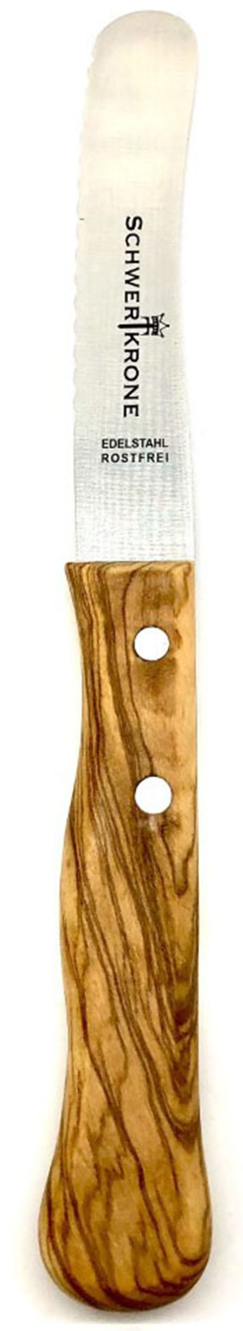 Olivenholz-erleben Brötchenmesser »mit Edelstahlklinge und Olivenholzgriff«, (1 tlg.), Wellenschliff, rostfreie Edelstahlklinge, Olivenholzgriff