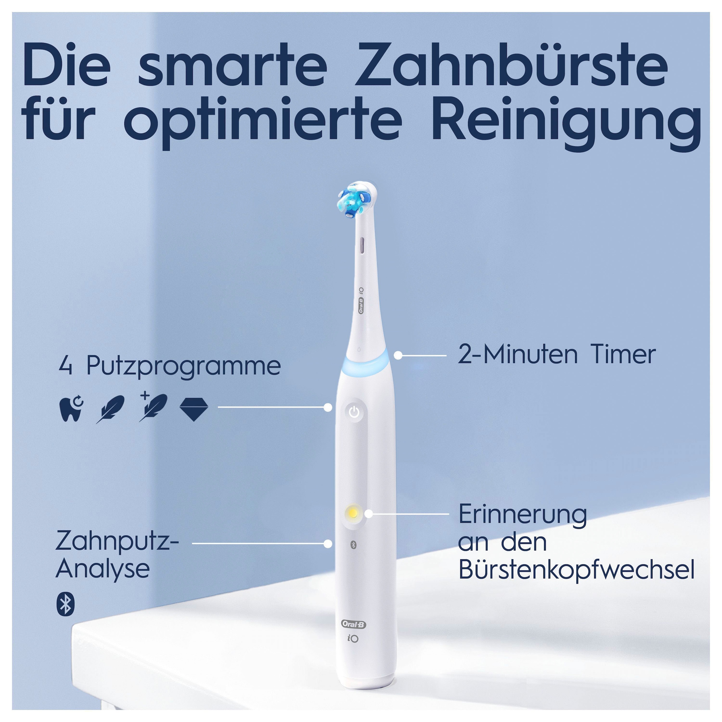 4«, Oral-B Putzmodi, mit 4 Magnet-Technologie, Jahren St. mit Elektrische Zahnbürste 1 3 »iO Garantie Aufsteckbürsten, XXL Reiseetui