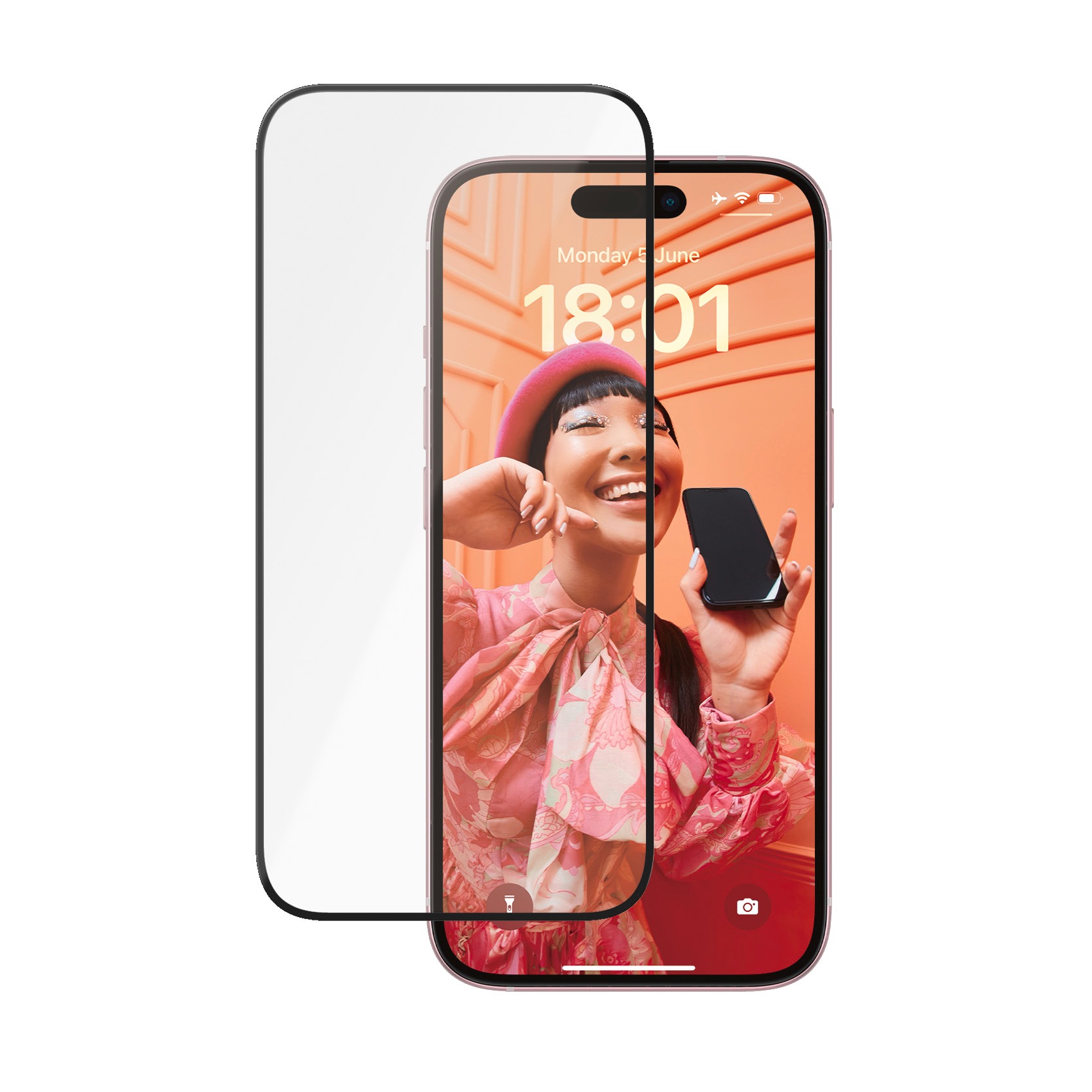 PanzerGlass Displayschutzglas »Ultra-Wide Fit Ceramic Protection Screen Protector«, für Apple iPhone 15, (1 St.), Displayschutzfolie, Schutzfolie, Bildschirmschutz, kratz- & stoßfest