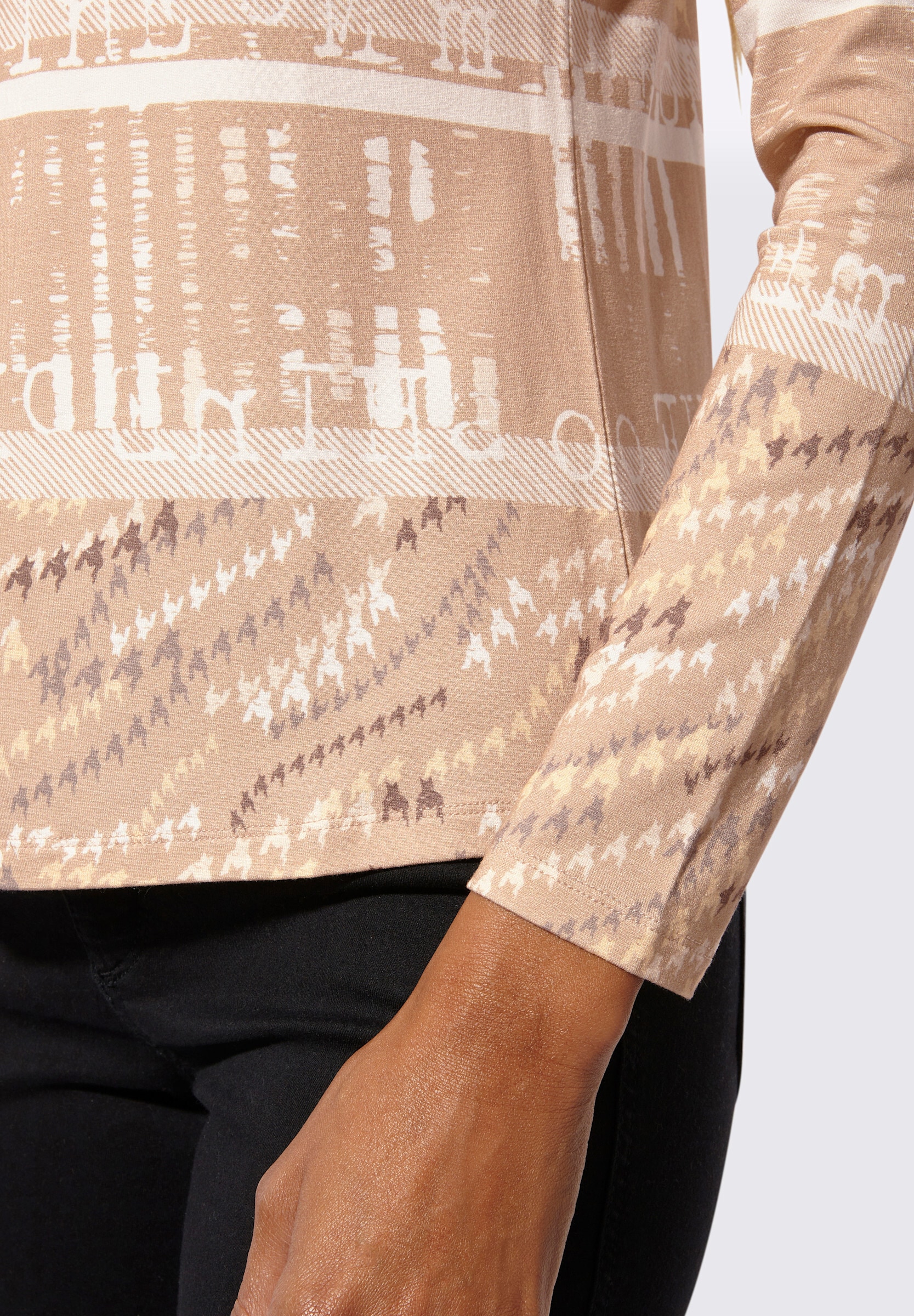 creation L T-Shirt »Druck-Shirt Stehkragenshirt«