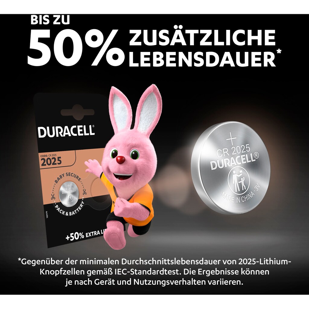 Duracell Batterie »2er Pack DL2025«, CR2025, (Packung, 2 St.)