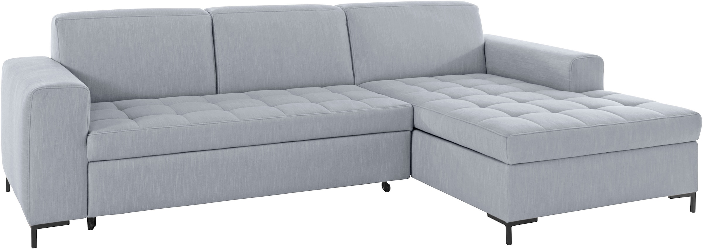 OTTO products Ecksofa »Grazzo, zeitlos und elegant, mit moderner Sitzheftung, L-Form«, hochwertige Stoffe aus recyceltem Material, Steppung im Sitzbereich