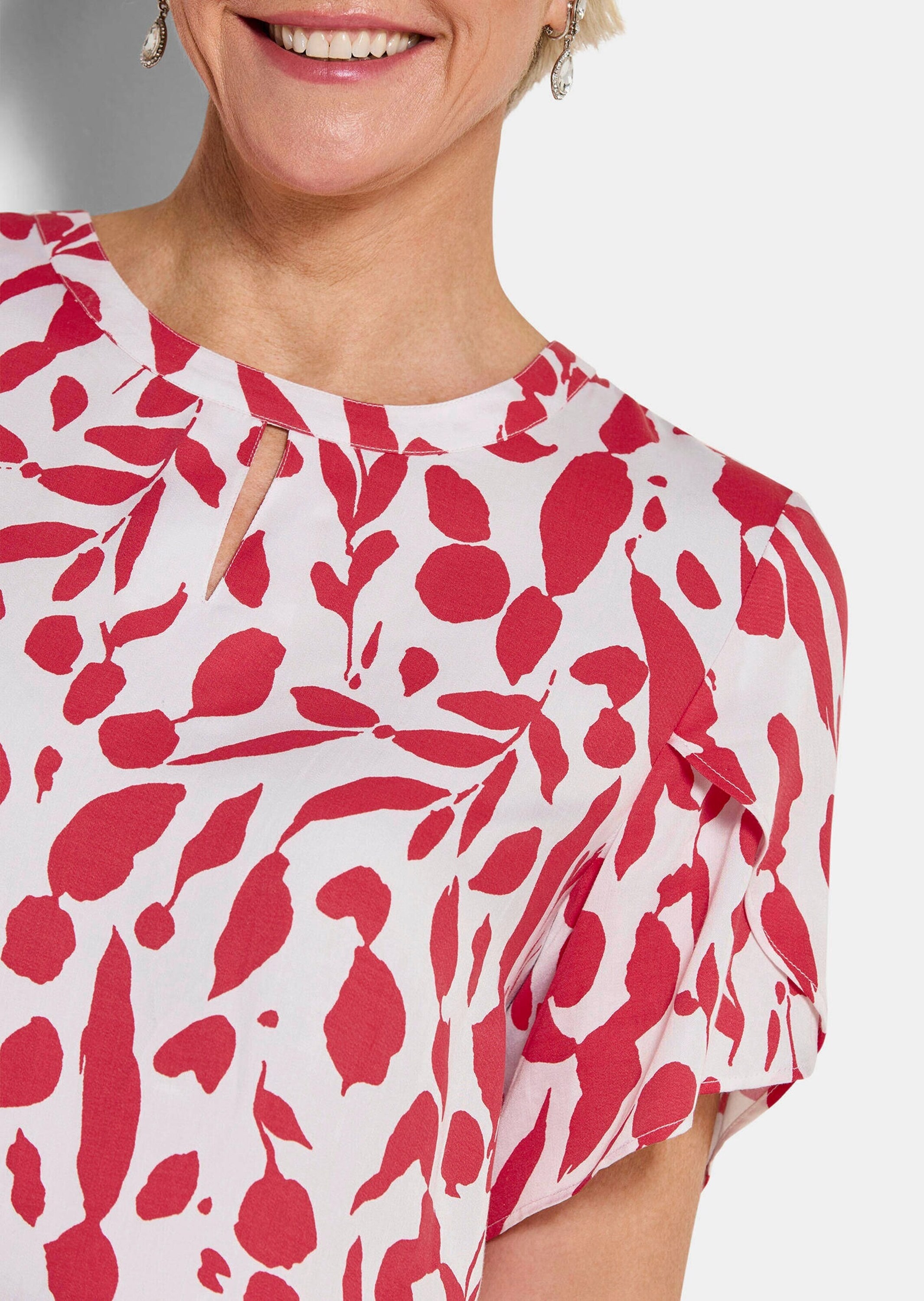 GOLDNER Satinbluse »Viskosebluse mit Tulpenärmeln« Two in One