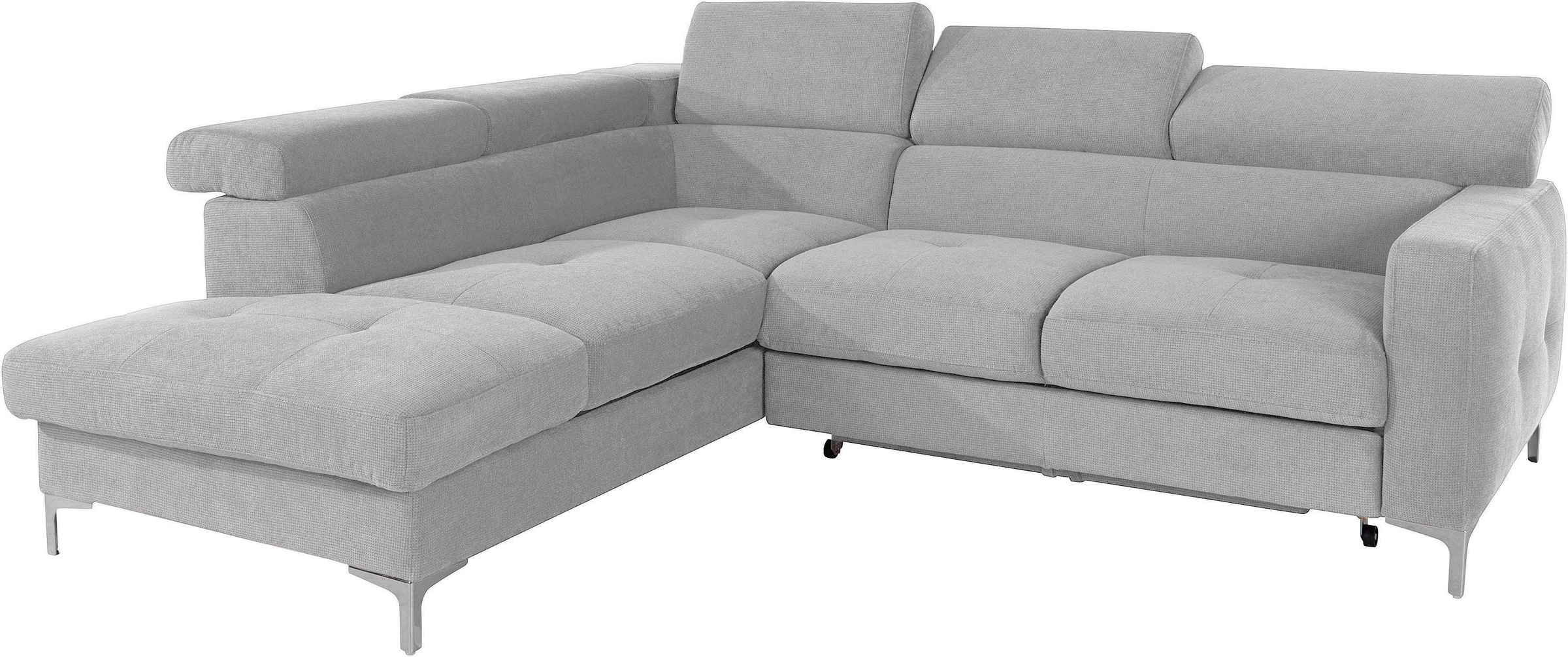 COTTA Polstergarnitur »Sammy L-Form«, (Set), Set bestehend aus: Ecksofa mit Kopfteilverstellung & Hocker