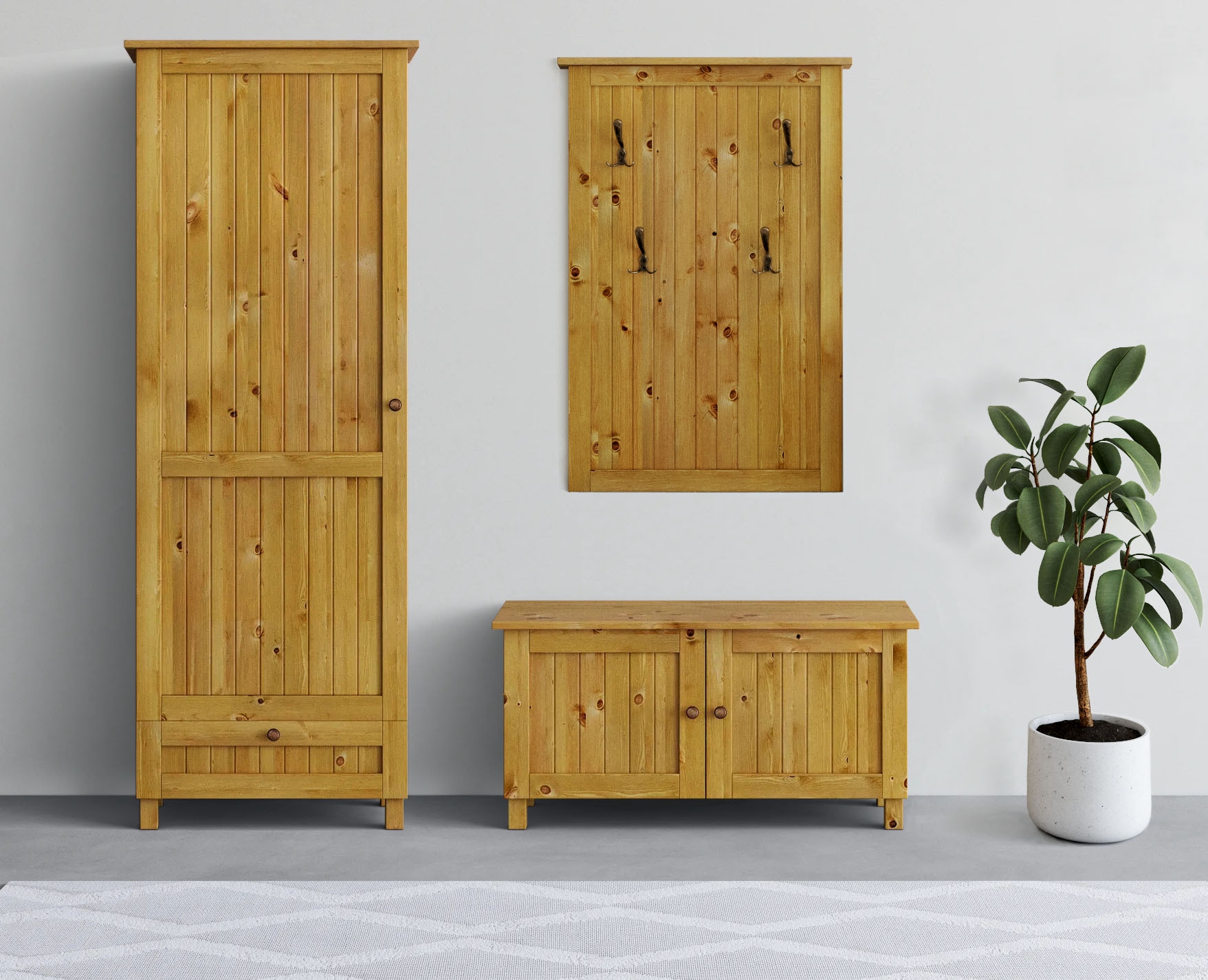 Home affaire Schuhschrank »Juventus« 1 Stk. tlg. aus massiver Kiefer, Breite  67cm , Höhe 180 cm