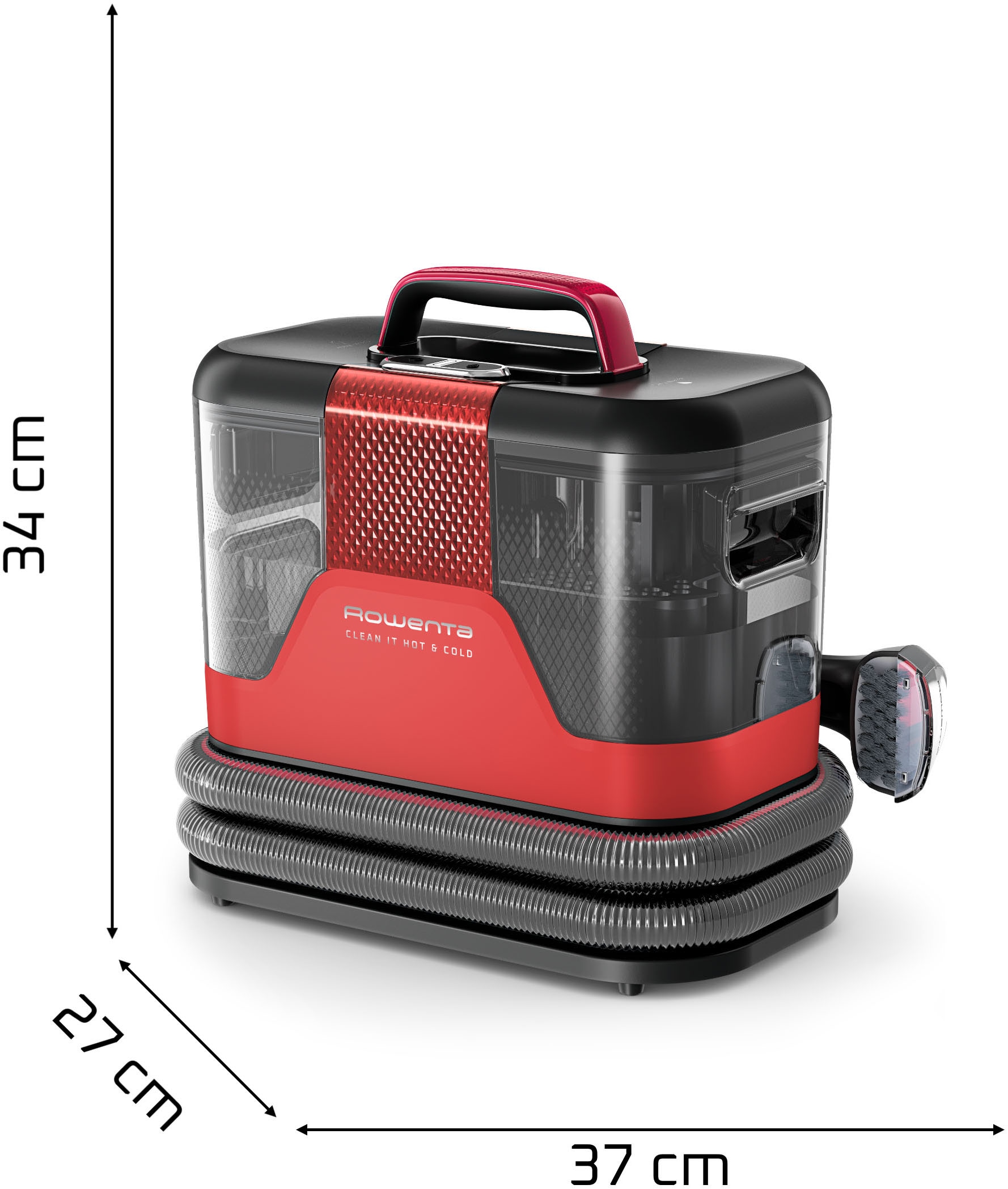 Rowenta Teppichreinigungsgerät »Fleckenentferner IN7020, Clean It Hot & Cold« PowerHeat 60 °C, 2,3 l/1,5 l Tanks, Auto‑Clean, Schmutzfänger-Aufsatz
