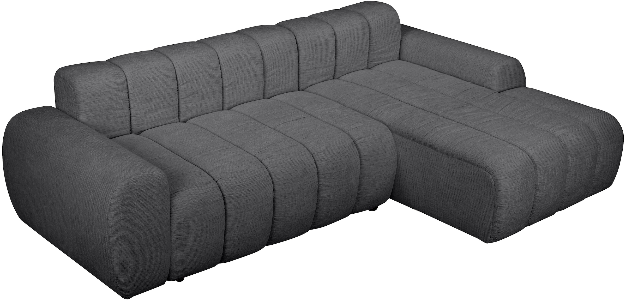 OTTO home Ecksofa »LAURRENT mit Schlaffunktion, Feinstruktur, L-Form, 246 cm« Liegefläche (123/191cm), Bettkasten, Taschenfederkern u. Topper