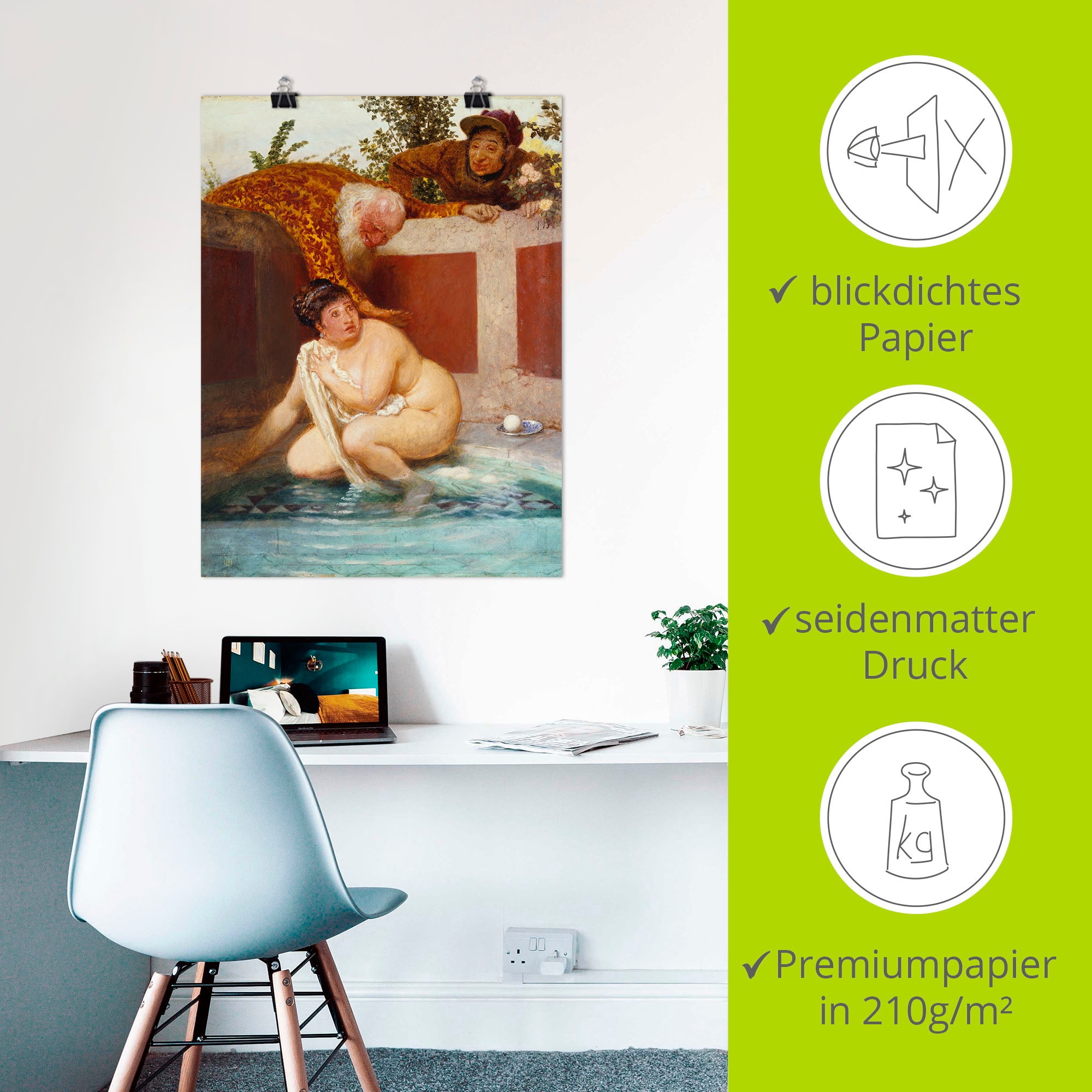 Artland Poster »Susanna im Bade. 1888« Frau 1 Stk. tlg. als Leinwandbild, Poster in verschied. Größen