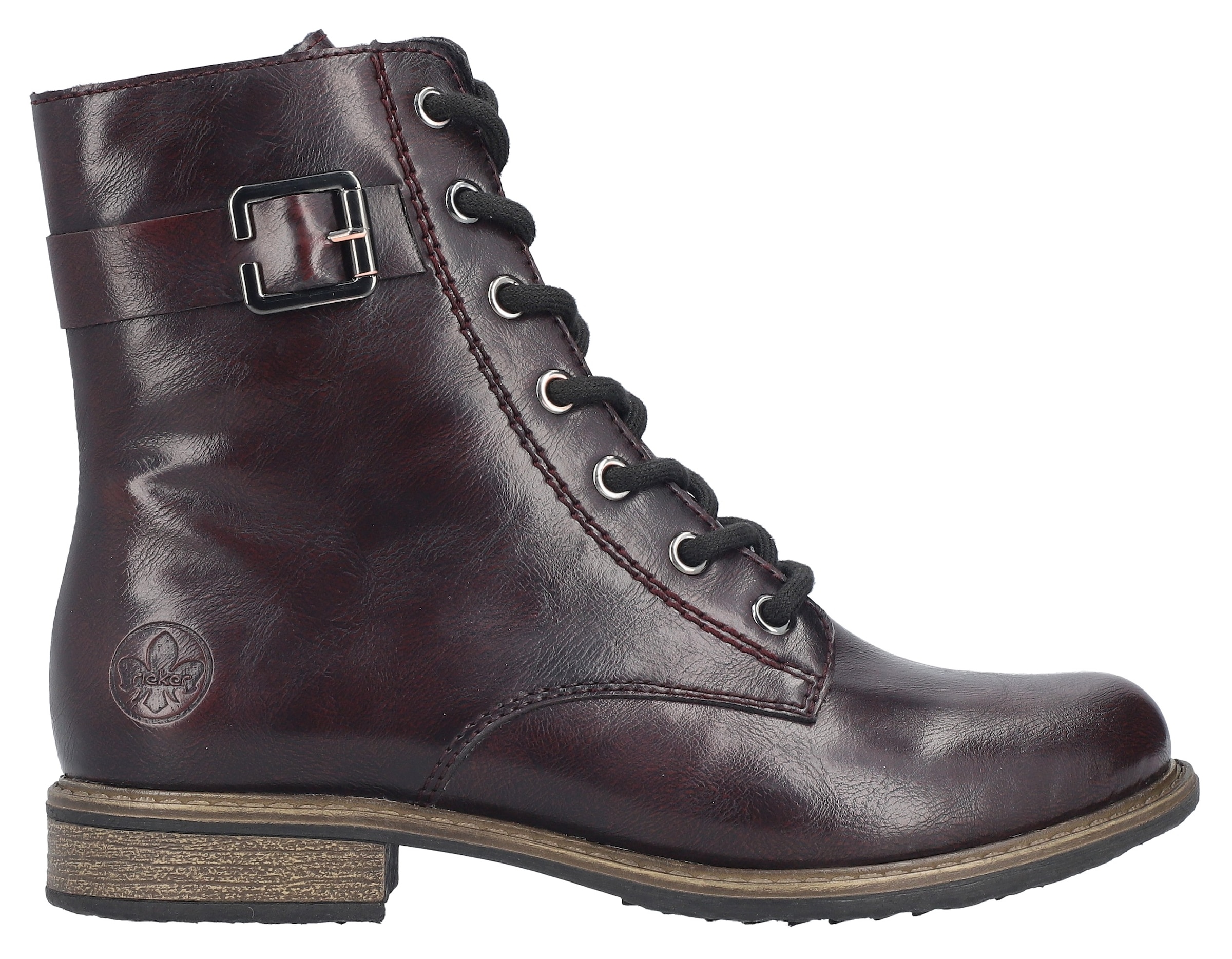 Rieker Schnürstiefelette  Schnürboots, Blockabsatz, mit Reißverschluss für leichtes Anziehen