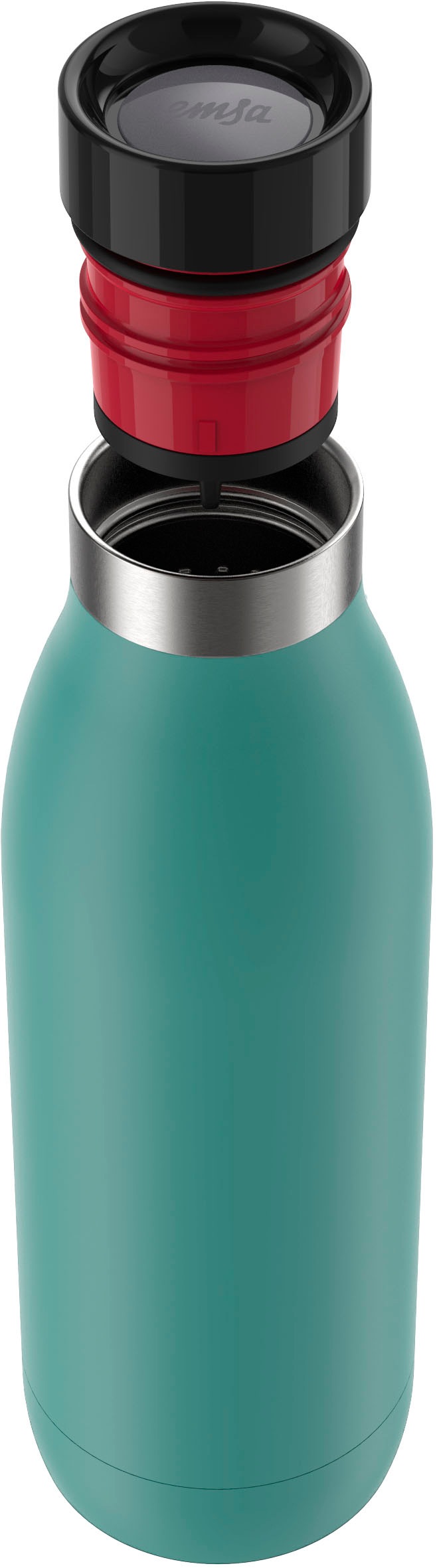 Emsa Isolierflasche »Trinkflasche Bludrop«, (1 tlg.), Edelstahl, Quick-Press Deckel, 360° Trinkgenuss, 12h warm/24h kühl
