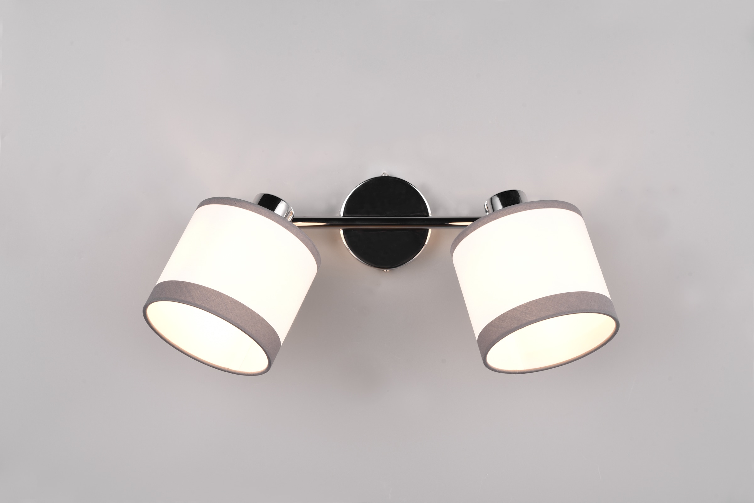 REALITY Leuchten Deckenstrahler »DAVOS, Deckenspot 2-flammig exkl 2xE14 max 10 W Stoffschirm zweifarbig«, 2 flammig, Leuchtmittel E14 | Leuchtmittel wechselbar, Wandspot Deckenspot schwenkbar Leuchtmittel wechselbar Flur Küche