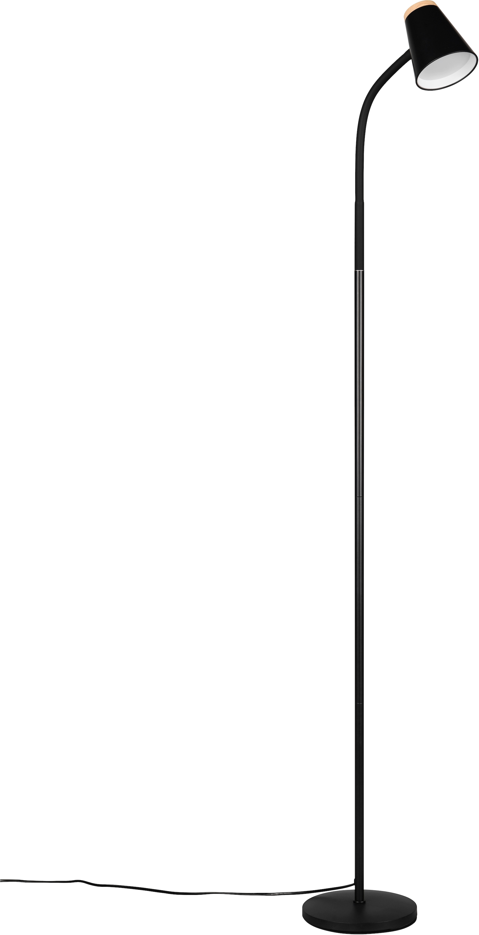 REALITY Leuchten LED Stehlampe »PONGO, LED Stehleuchte mit ON/OFF Kippschalter am Lampenschirm, 3000K« LED-Board 1 Stk. Warmweiß verstellbarer Leuchtenkopf, Höhe 145 cm, Stehlampe Leselicht 500 Lumen