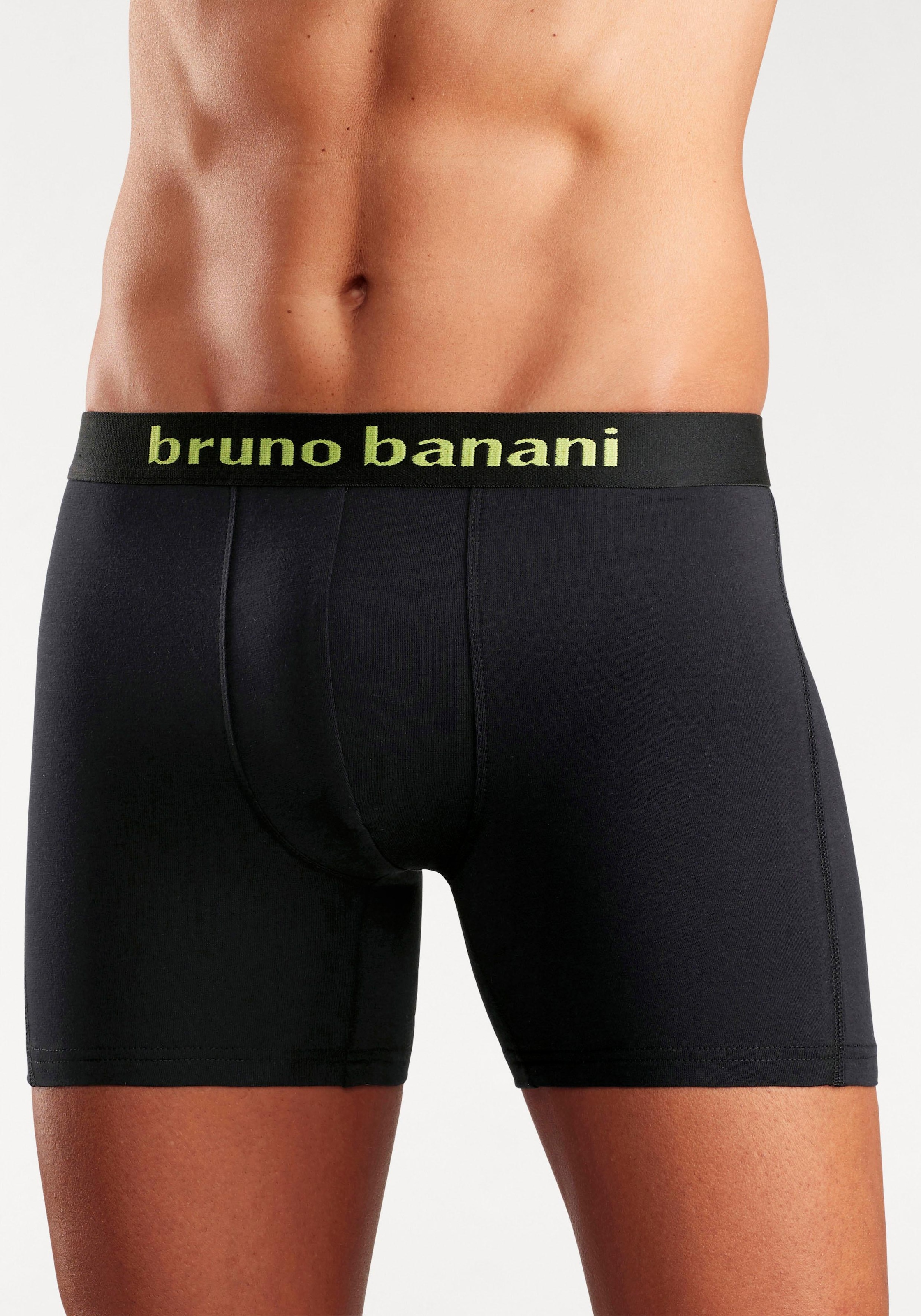 Bruno Banani Boxer »Unterhose für Herren«, (Packung, 4 St.), mit längerem Bein und auffälligen Logobund