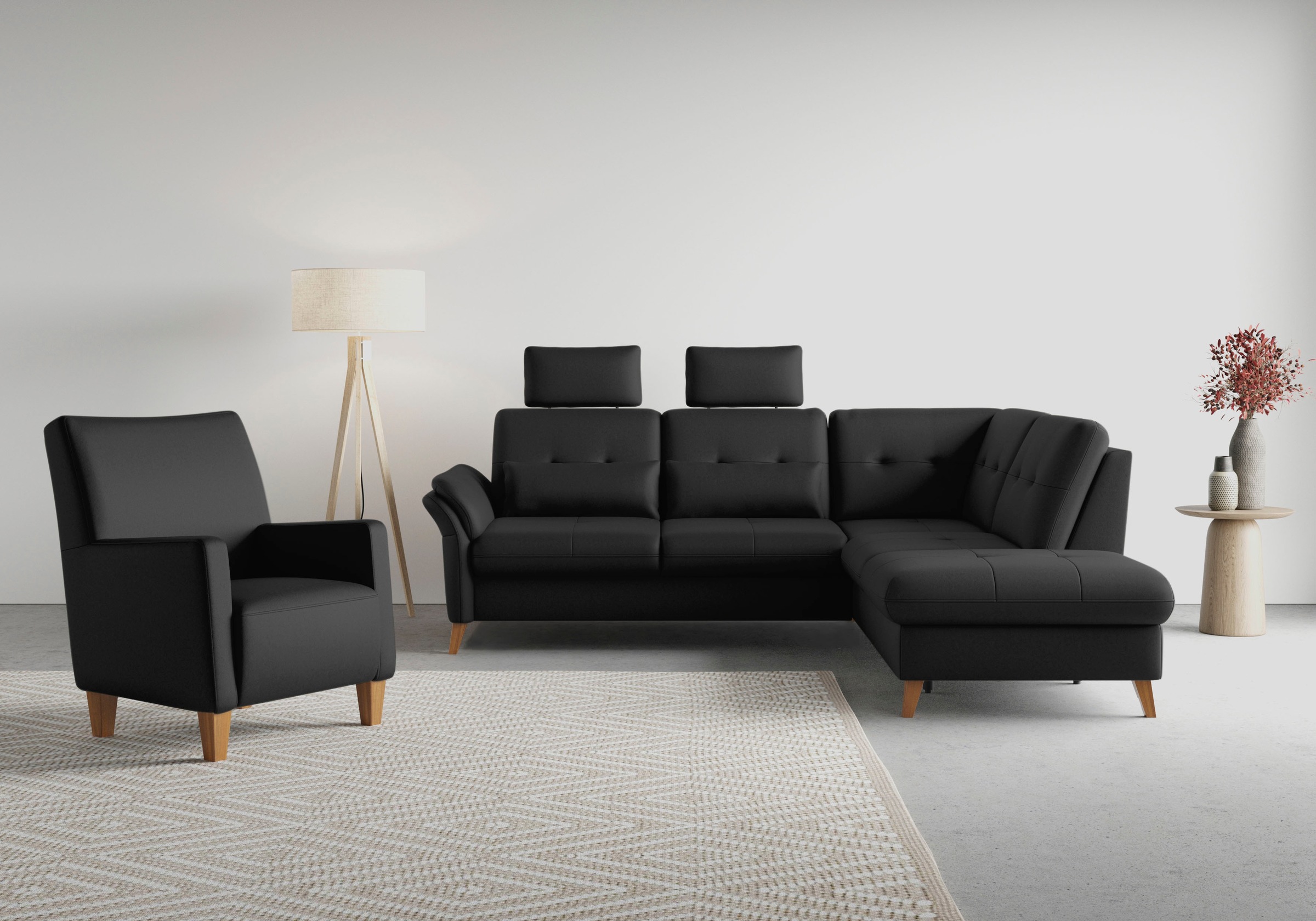 sit&more Ecksofa »Göteborg«, inkl. Sitztiefenverstellung, wahlweise mit Bettfunktion & Bettkasten