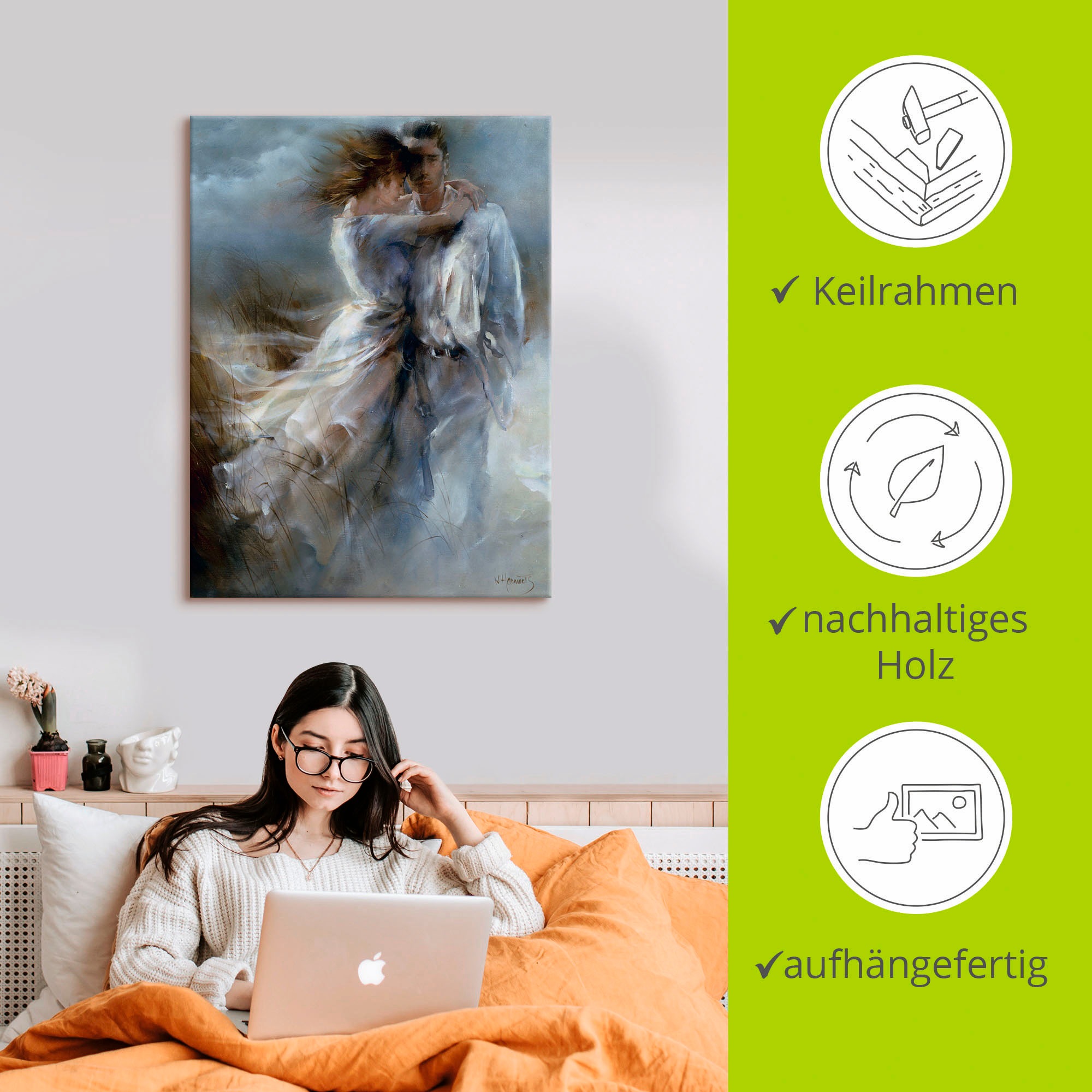 Artland »Private Bekanntgabe« Paar 1 Stk. tlg. auf Holzrahmen gespannt