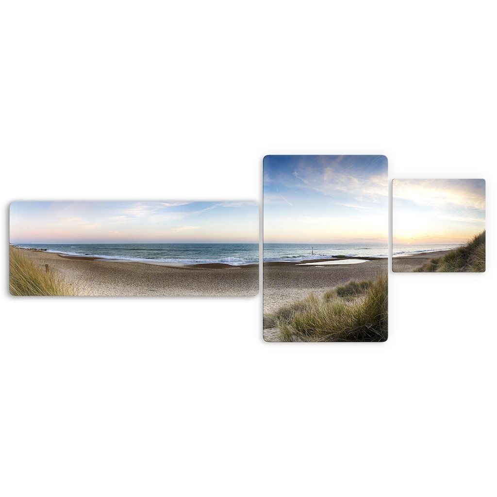 Wall-Art Glasbild »Strandpanorama«, Blumen