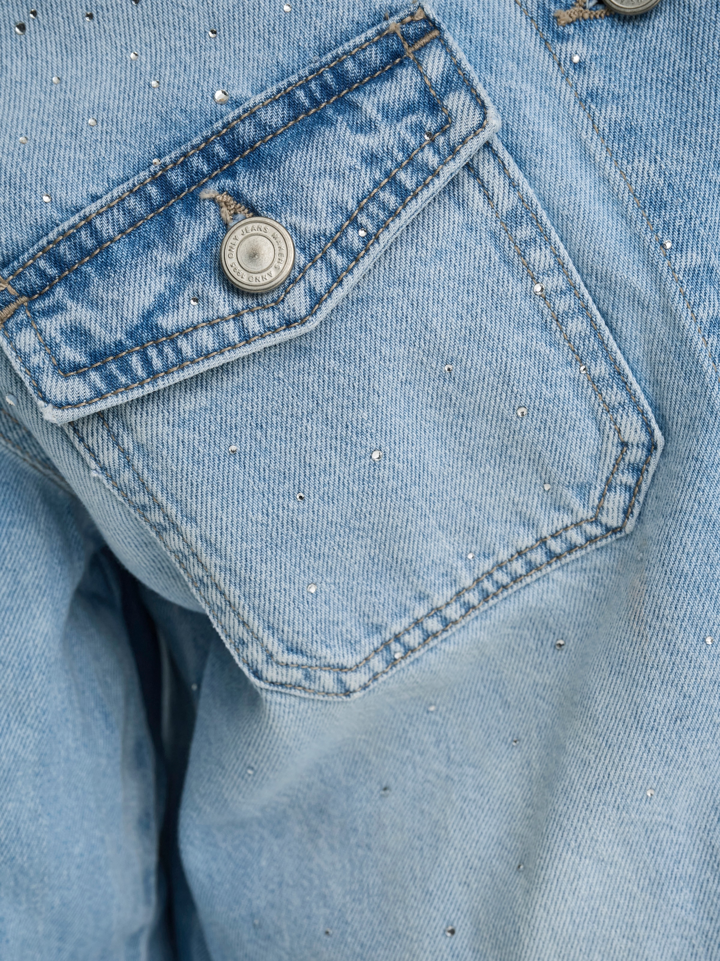 ONLY Jeansjacke »ONLLUMI LS RHINESTONE JACKET DNM PIM«