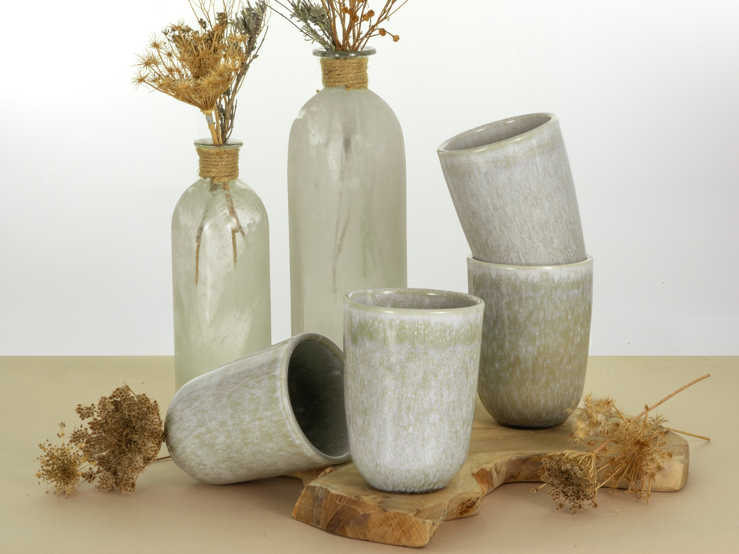 LeGer Home by Lena Gercke Becher »LeGer Kaffeebecher, modernes Geschirr-Set Talitha, 4er Set«, (Set, 4 tlg.), Reaktivglasur, jedes Stück ein Unikat, hohe Haltbarkeit, 300 ml
