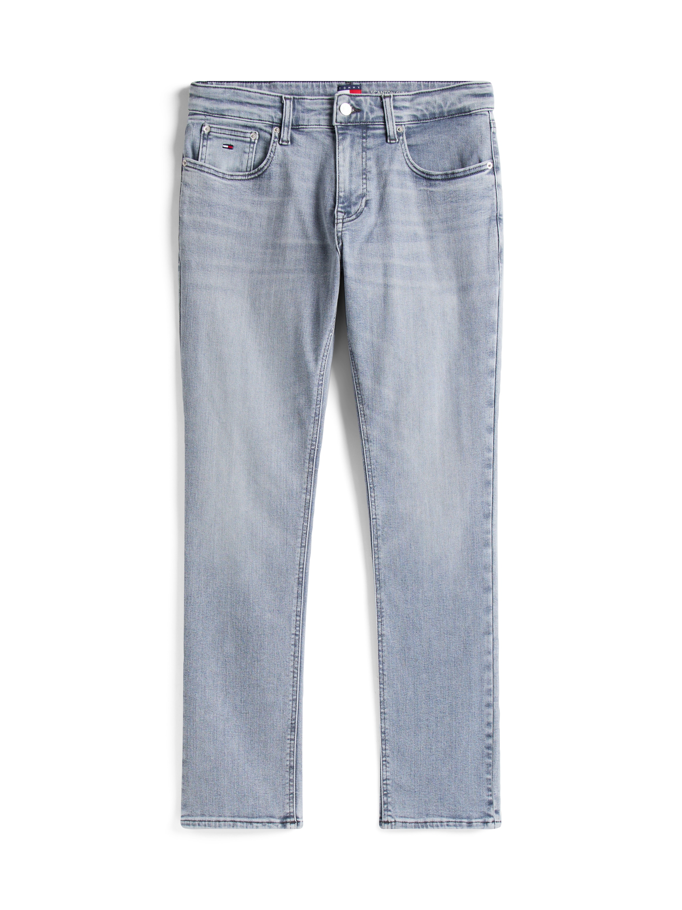 Tommy Jeans Gerade Jeans »Scanton Slim«, Mit Markenlabel aus Leder hinten