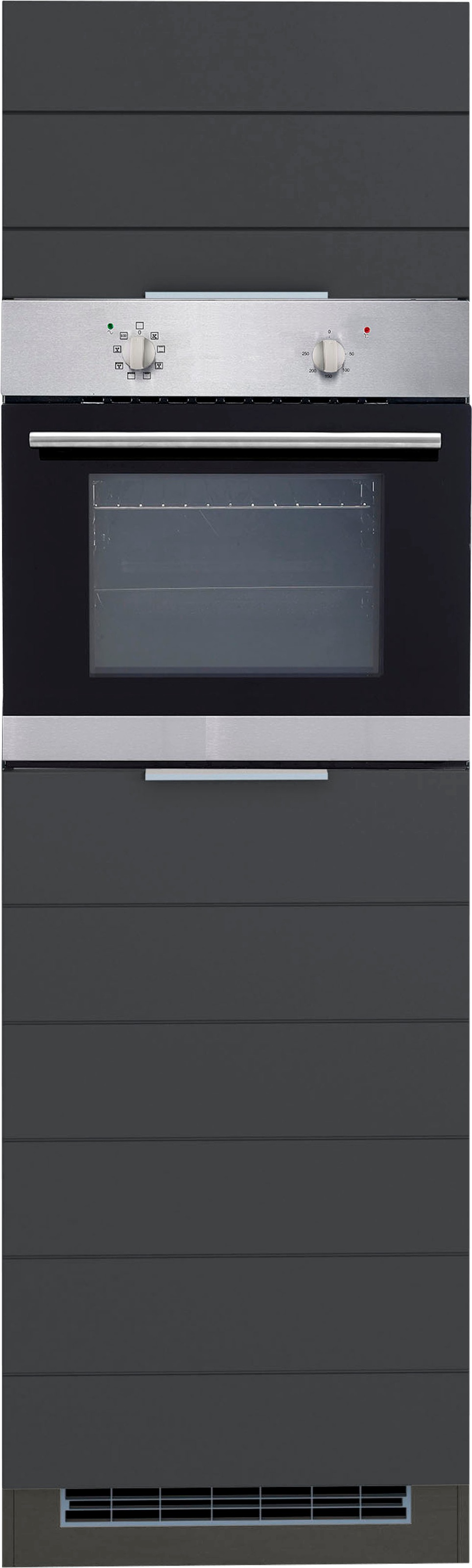 KOCHSTATION Backofenumbauschrank »KS-Luhe«, 60 cm breit, hochwertige MDF-Fronten mit waagerechter Lisene