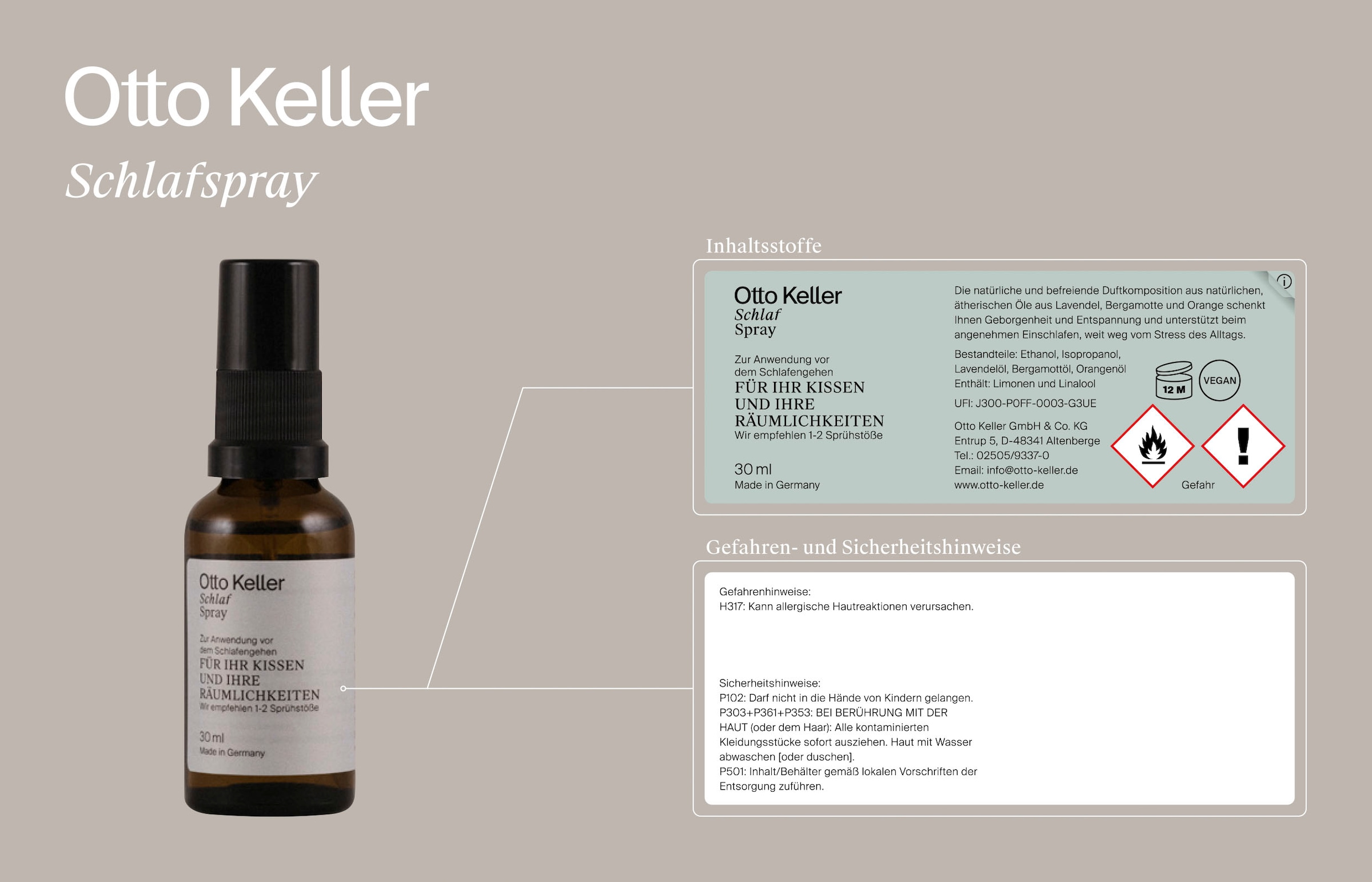 Otto Keller Gänsedaunenbettdecke + Kopfkissen »Bella, Bettwaren-Set in 135x200 oder 155x220 cm, Sommer oder Winter« Bettdecke 135x200 cm, 155x220 cm. GRATIS DAZU: Schlafspray