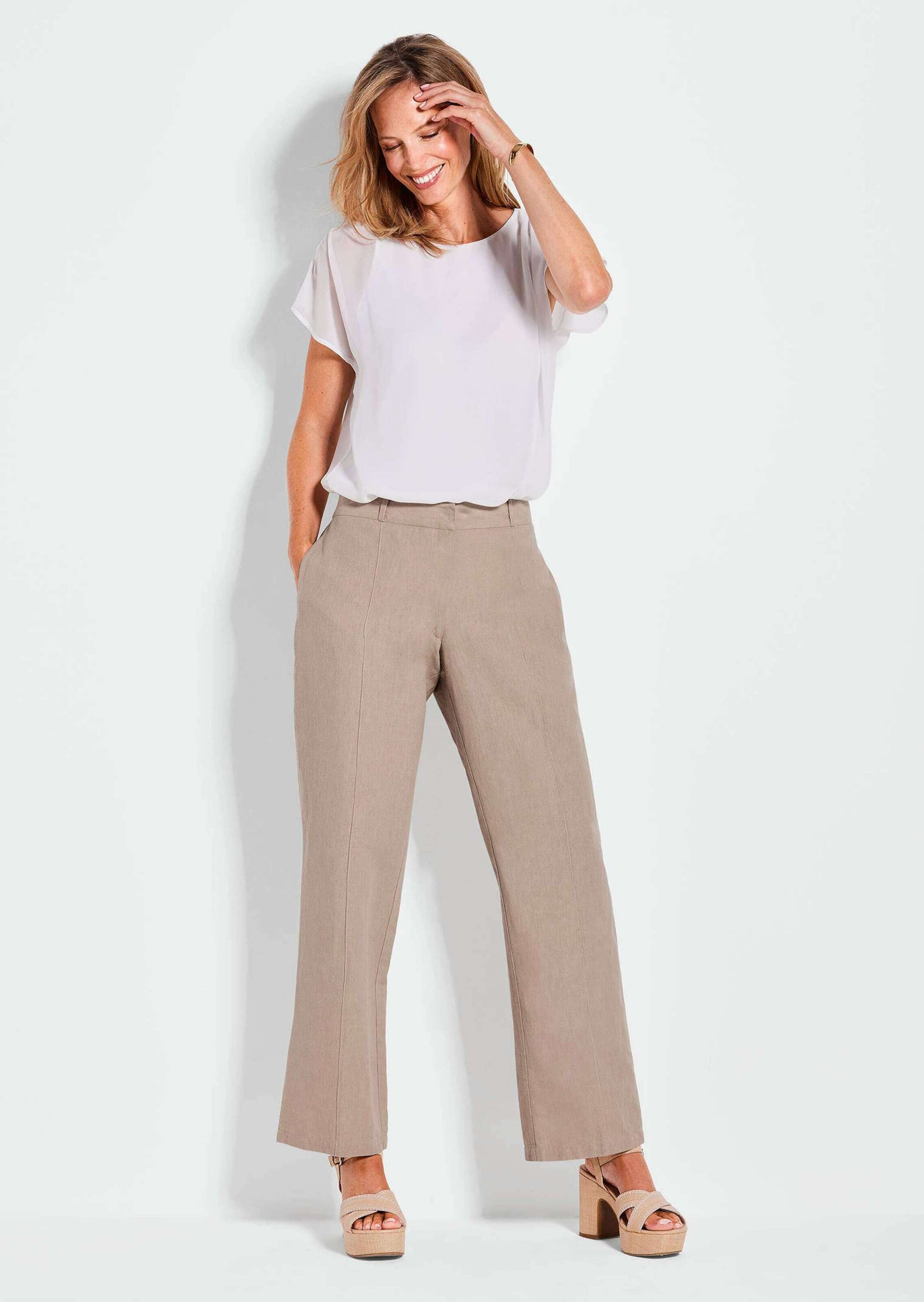 GOLDNER Stoffhose »Kurzgröße Sommerhose VERA mit weitem Bein«