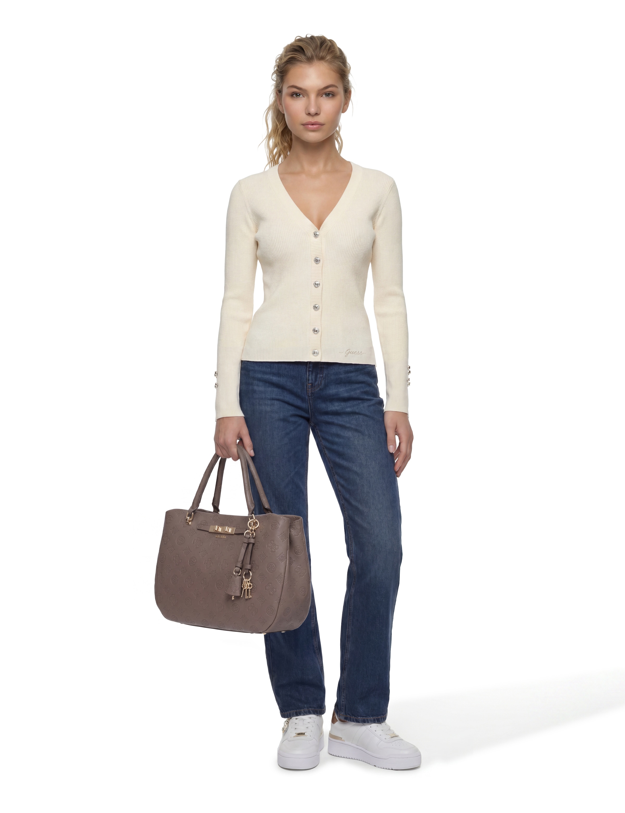 Guess Straight-Jeans »ICONIC STRAIGHT« aus Baumwoll-Lyocell-Mix
