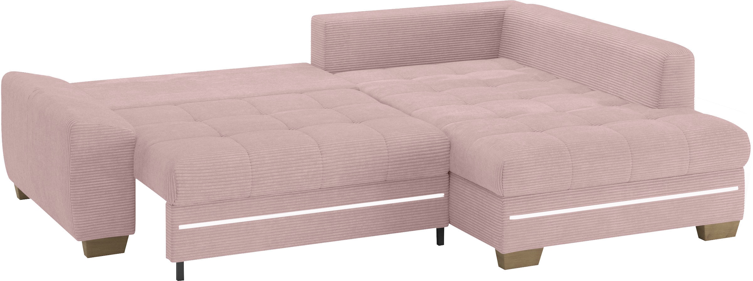 Mr. Couch Ecksofa »Nikita II, L-Form«, mit Kaltschaum, RGB-LED Beleuchtung, wahlweise mit Bett, Bettkasten