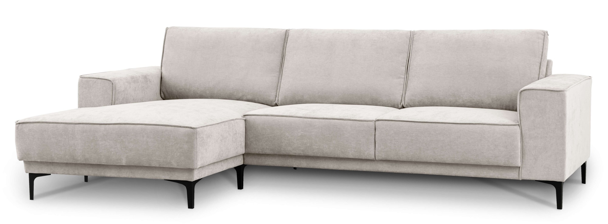 OTTO home Ecksofa »Polsterecke Oland, Struktur, Flachgewebe, Luxus-Microfaser, Boucle« L-Form, 280 cm, Wellenunterfederung, Skandi-Design, Metallfüße