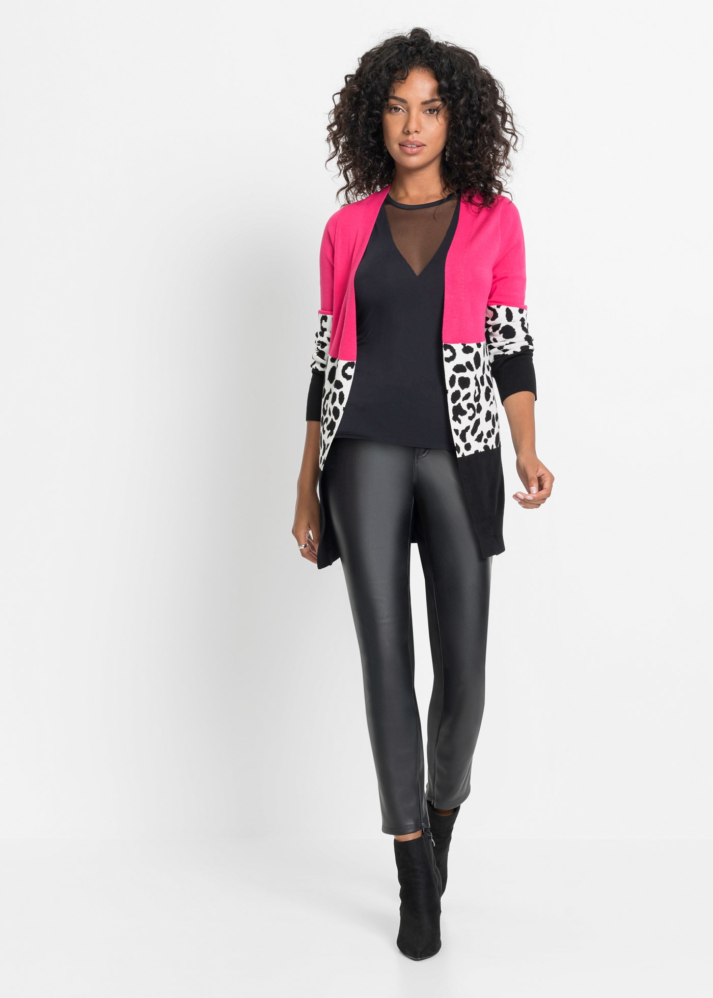 bonprix Longstrickjacke Gerippte Longstrickjacke