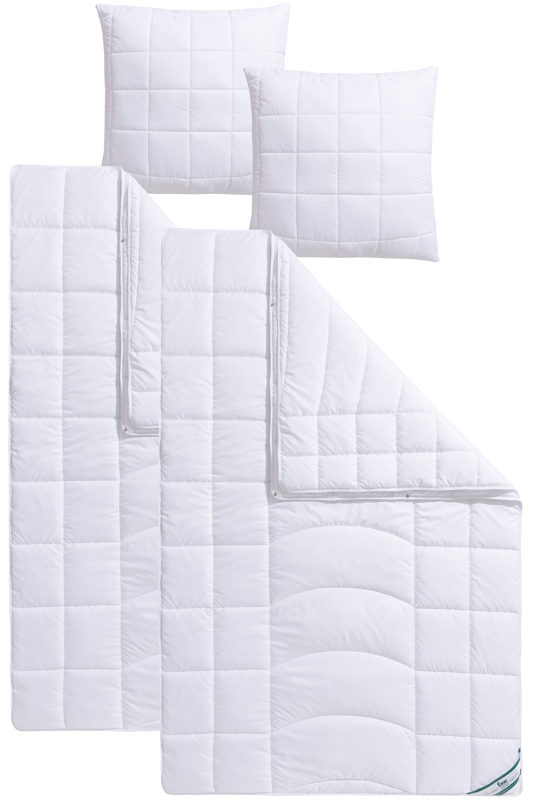 fan Microfaserbettdecke + Kopfkissen »Warmmax«, (Spar-Set), kuscheliges Schlafgefühl, kochfeste Qualität