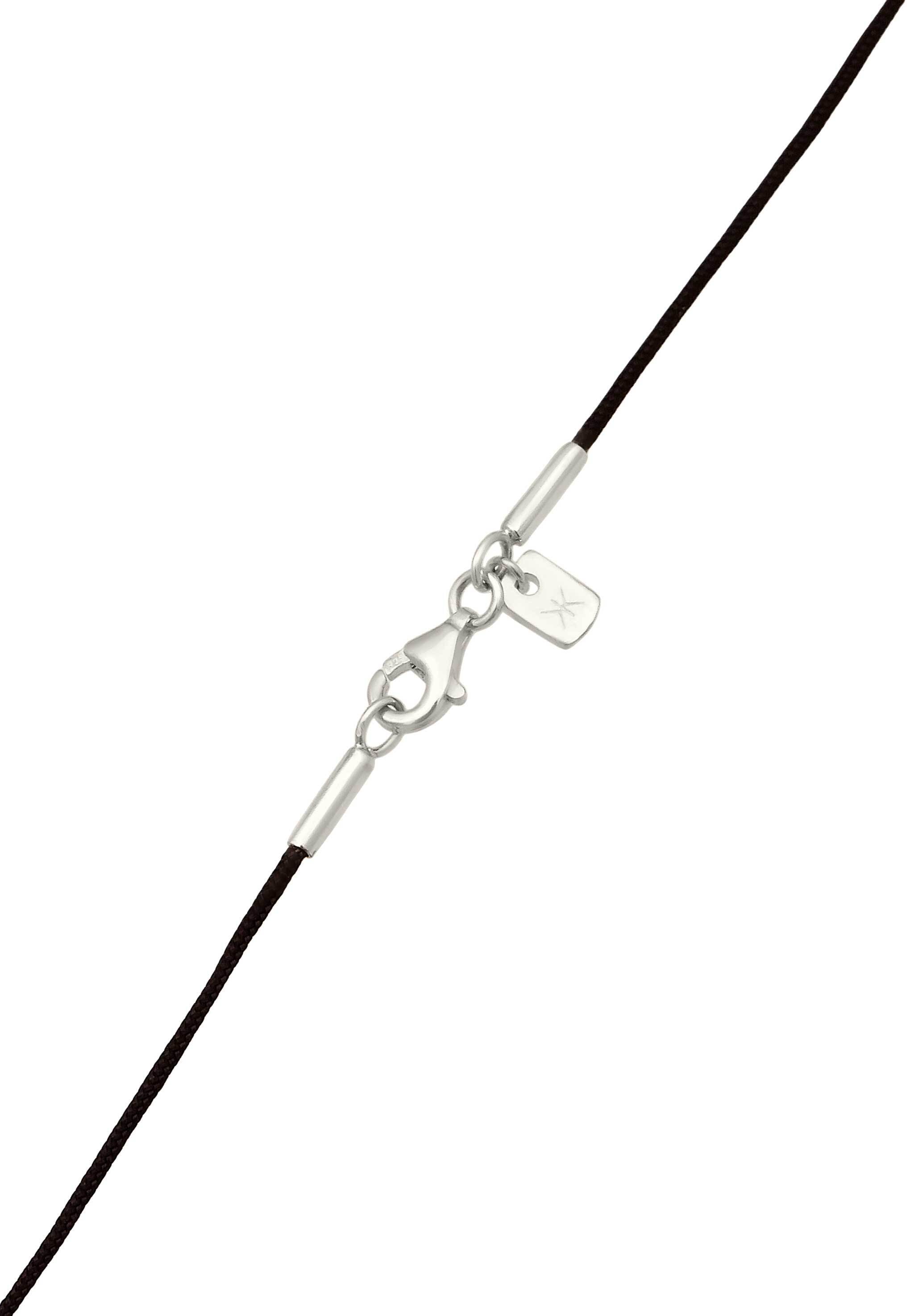 Kuzzoi Silberkette »Halskette Nylon Anhänger Plättchen 925 Sterling Silber«